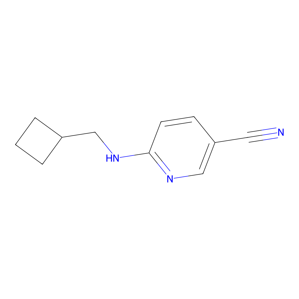 6-((Cyclobutylmethyl)amino)nicotinonitrile molecular structure, CAS 1095094-98-6