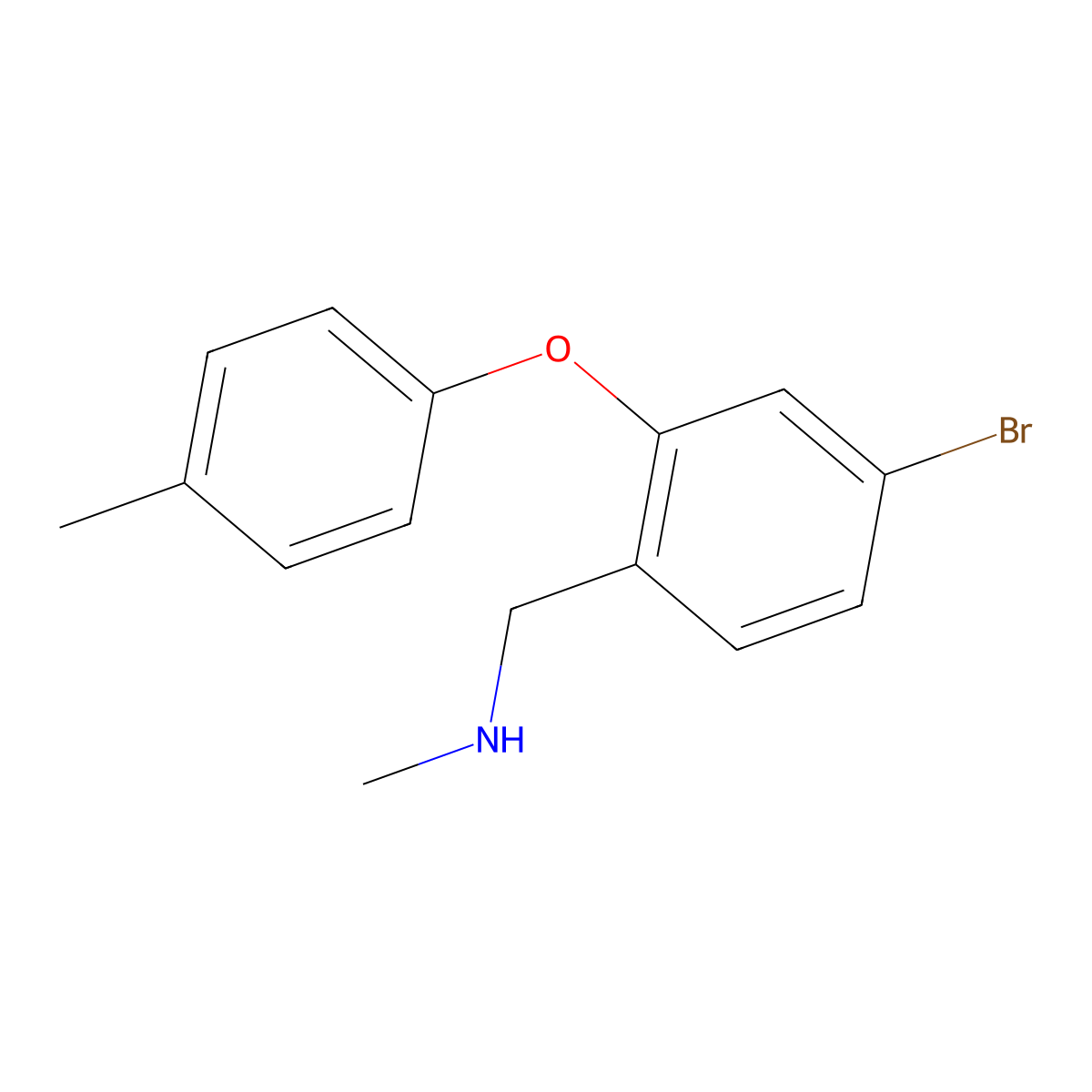 {[4-Bromo-2-(4-methylphenoxy)phenyl]methyl}(methyl)amine molecular structure, CAS 1095098-16-0