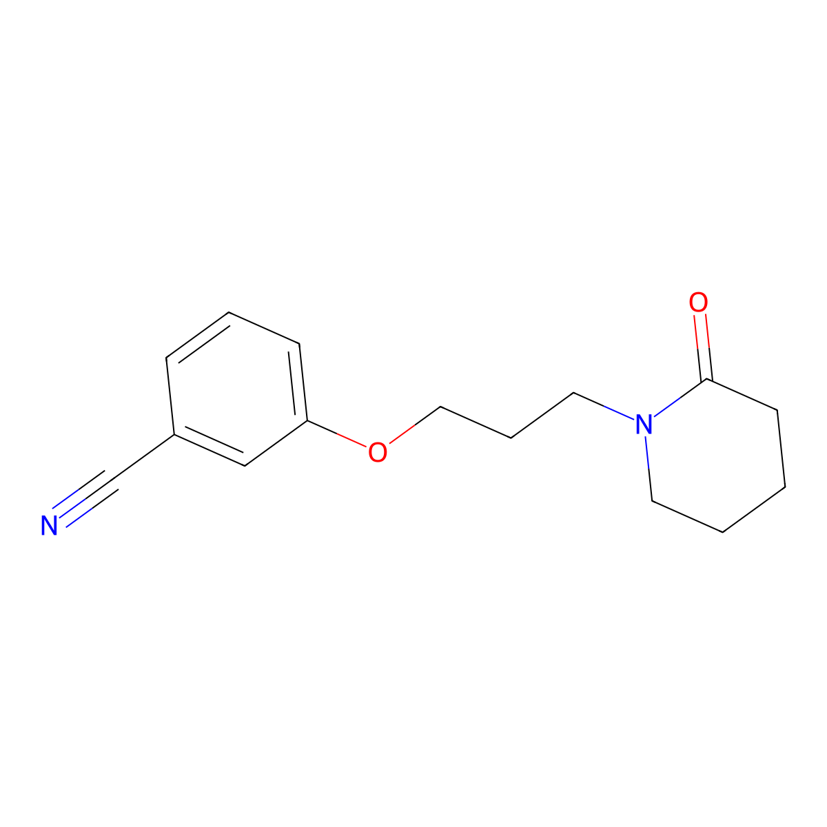 3-[3-(2-Oxopiperidin-1-yl)propoxy]benzonitrile molecular structure, CAS 1095101-70-4