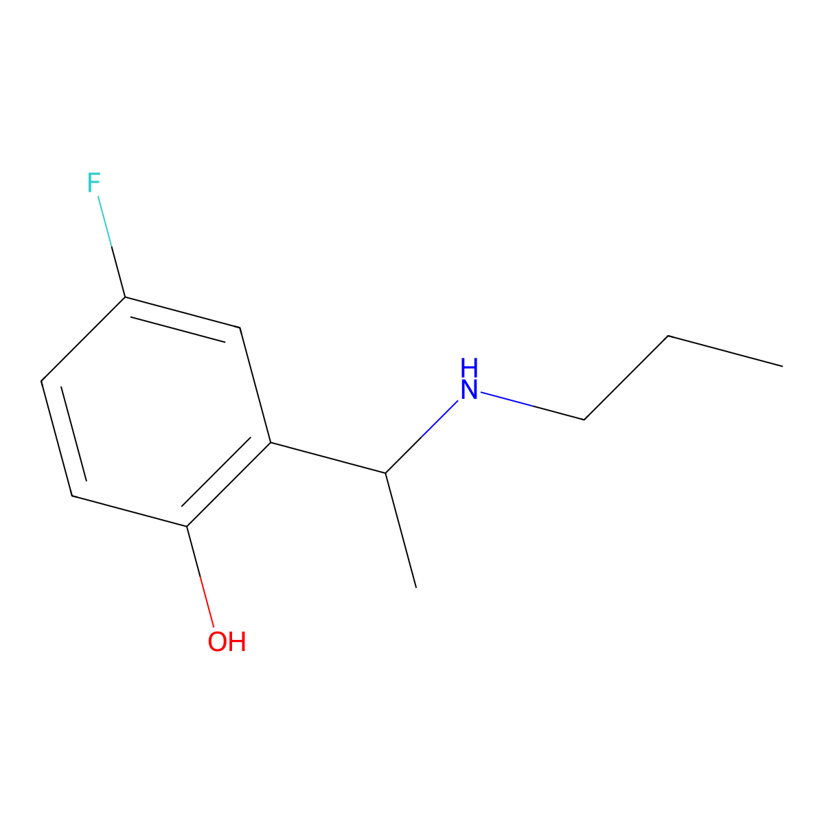 4-Fluoro-2-[1-(propylamino)ethyl]phenol molecular structure, CAS 1095103-77-7