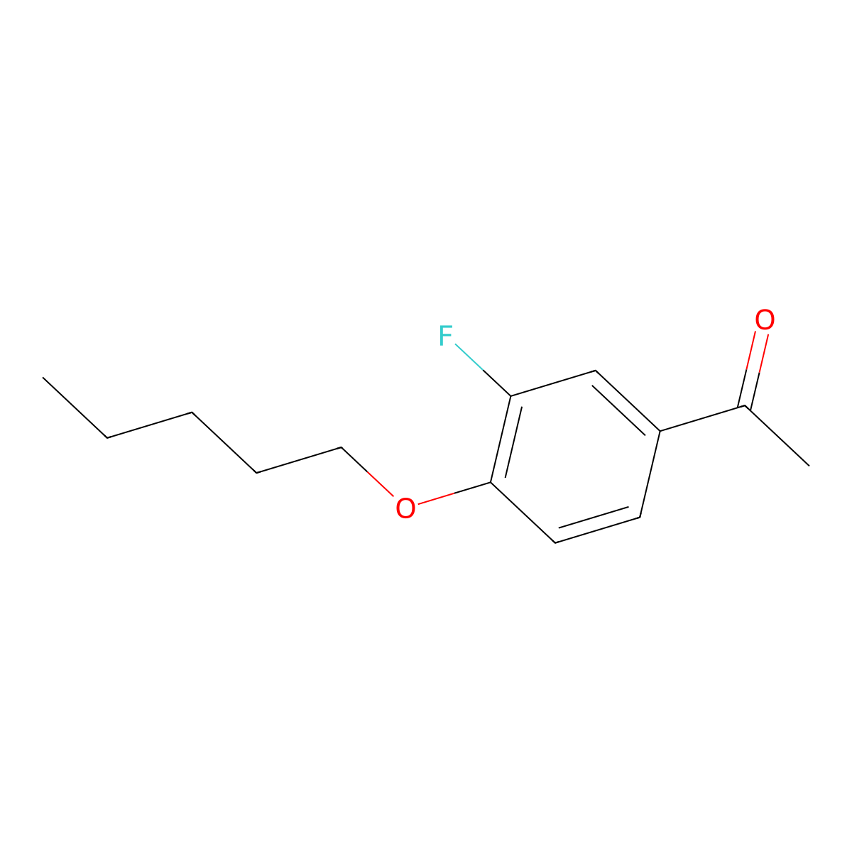 1-(3-Fluoro-4-(pentyloxy)phenyl)ethanone molecular structure, CAS 1095109-43-5