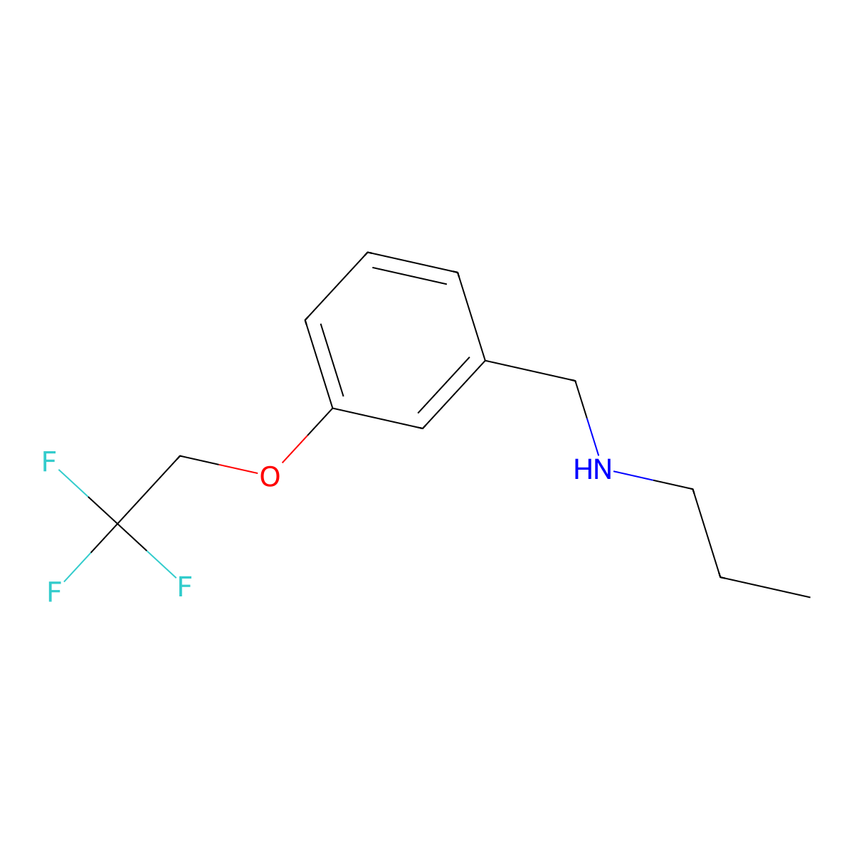 Propyl({[3-(2,2,2-trifluoroethoxy)phenyl]methyl})amine molecular structure, CAS 1095116-11-2