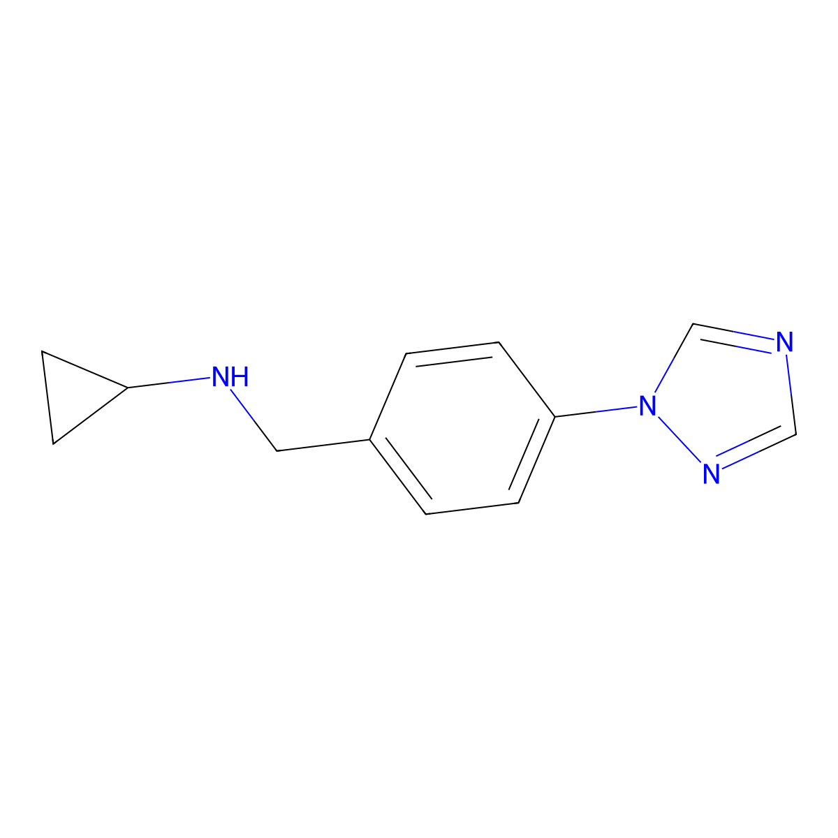 N-{[4-(1H-1,2,4-triazol-1-yl)phenyl]methyl}cyclopropanamine molecular structure, CAS 1095118-30-1