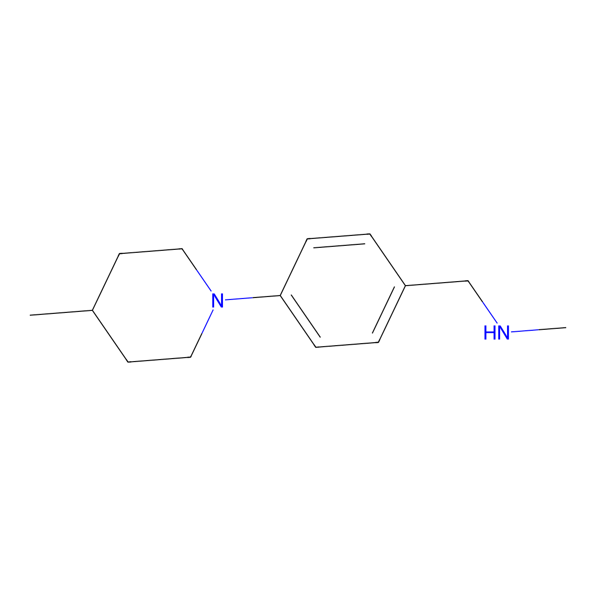 N-methyl-N-[4-(4-methylpiperidin-1-yl)benzyl]amine molecular structure, CAS 1095125-80-6