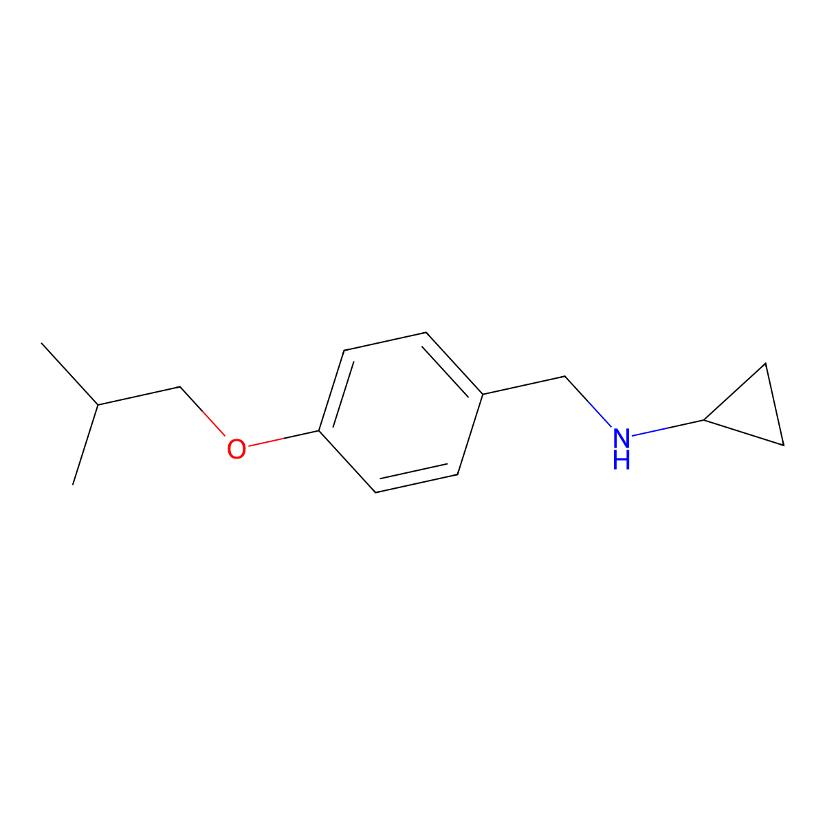Cyclopropyl-(4-isobutoxy-benzyl)-amine molecular structure, CAS 1095127-65-3