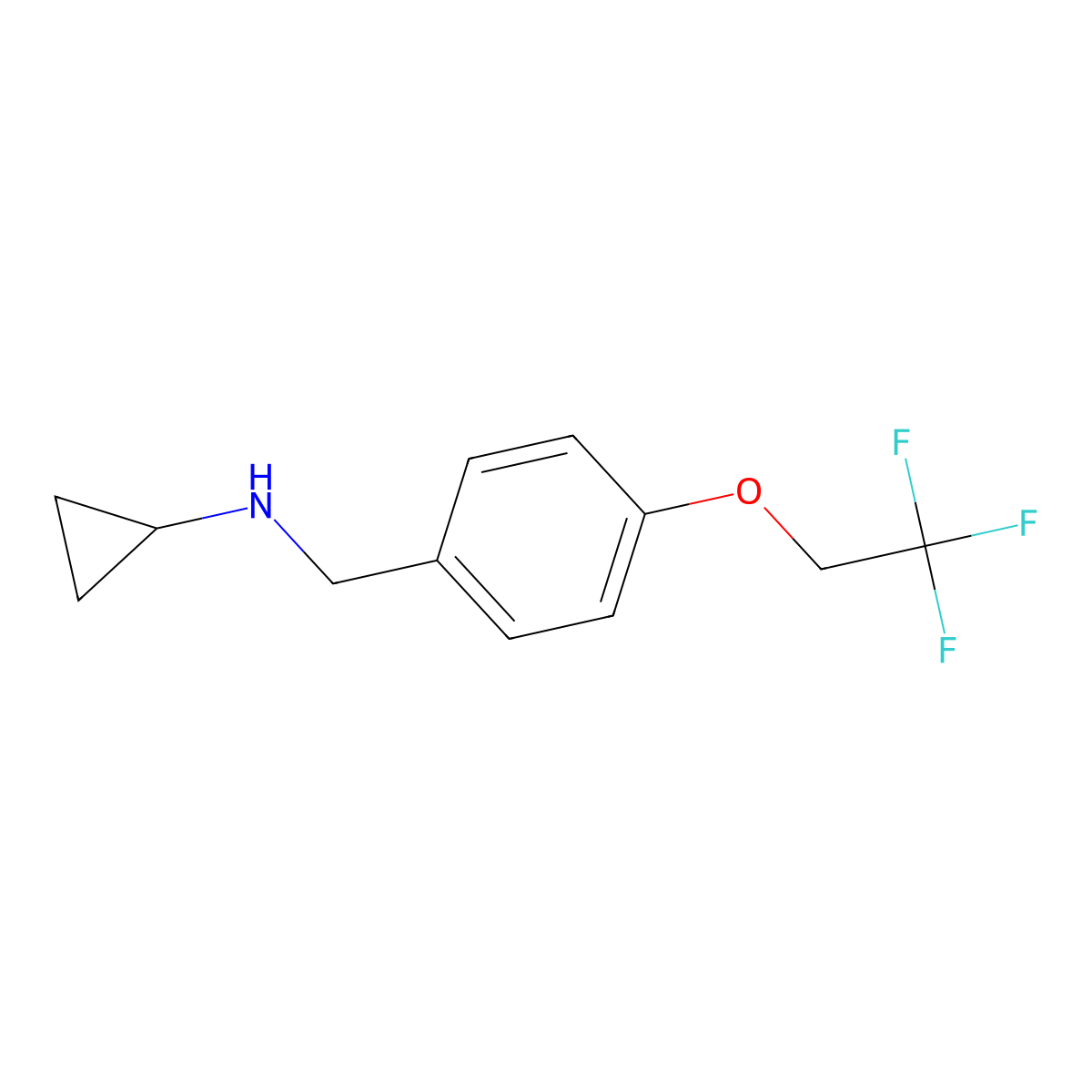 Cyclopropyl-[4-(2,2,2-trifluoro-ethoxy)-benzyl]-amine molecular structure, CAS 1095127-74-4