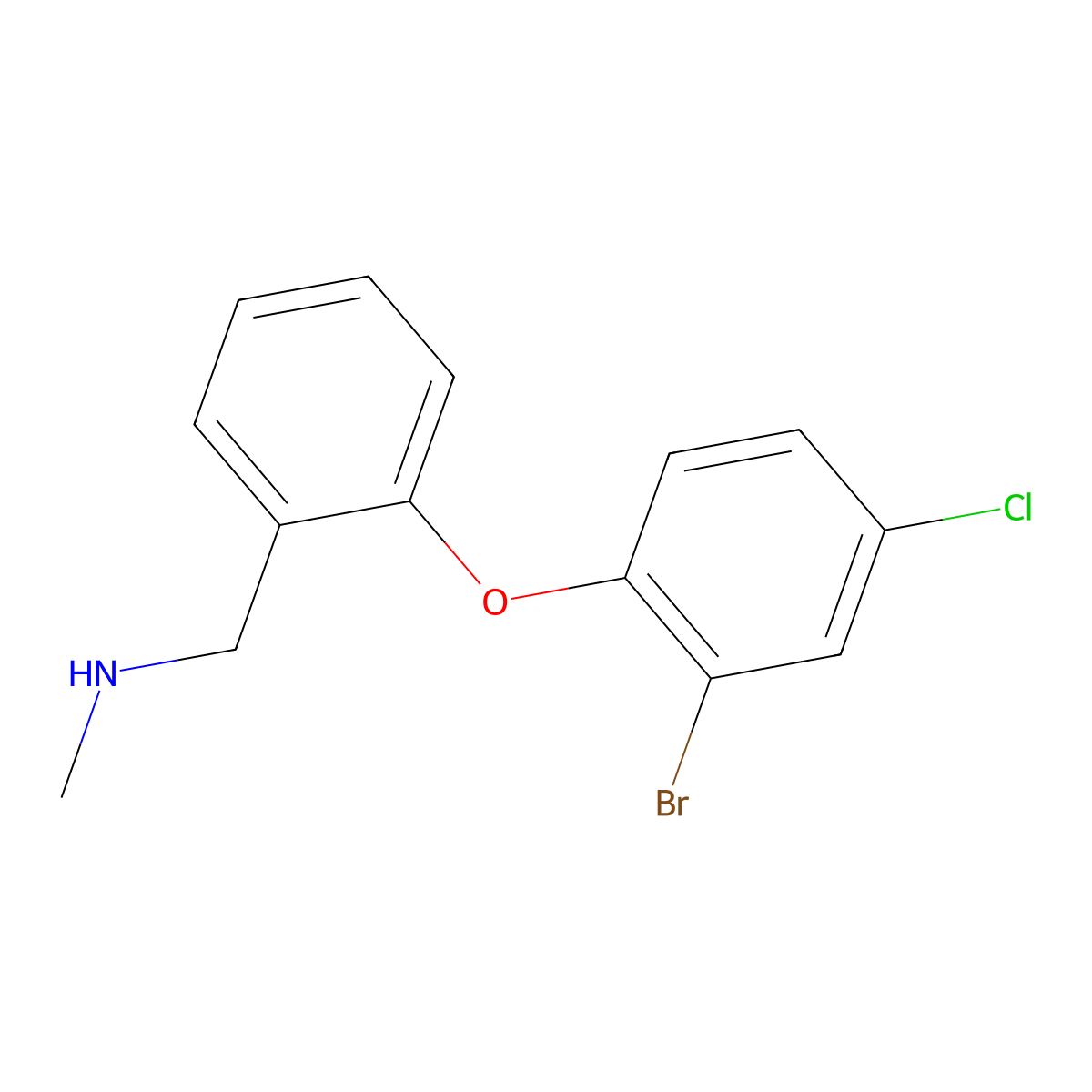 {[2-(2-Bromo-4-chlorophenoxy)phenyl]methyl}(methyl)amine molecular structure, CAS 1095134-47-6