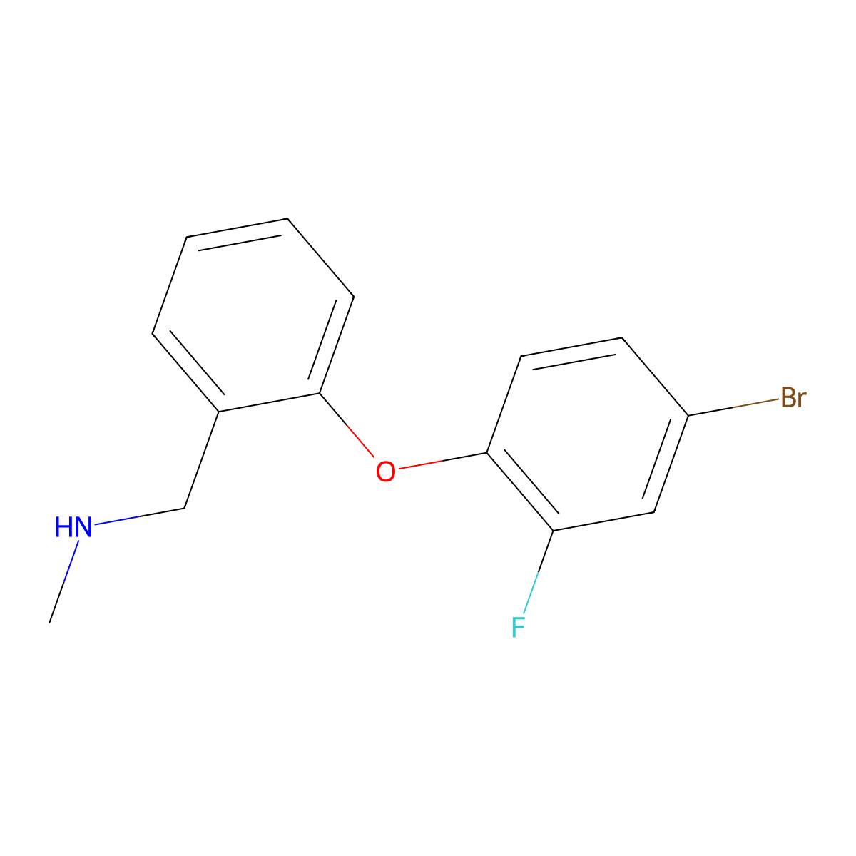 {[2-(4-Bromo-2-fluorophenoxy)phenyl]methyl}(methyl)amine molecular structure, CAS 1095134-87-4