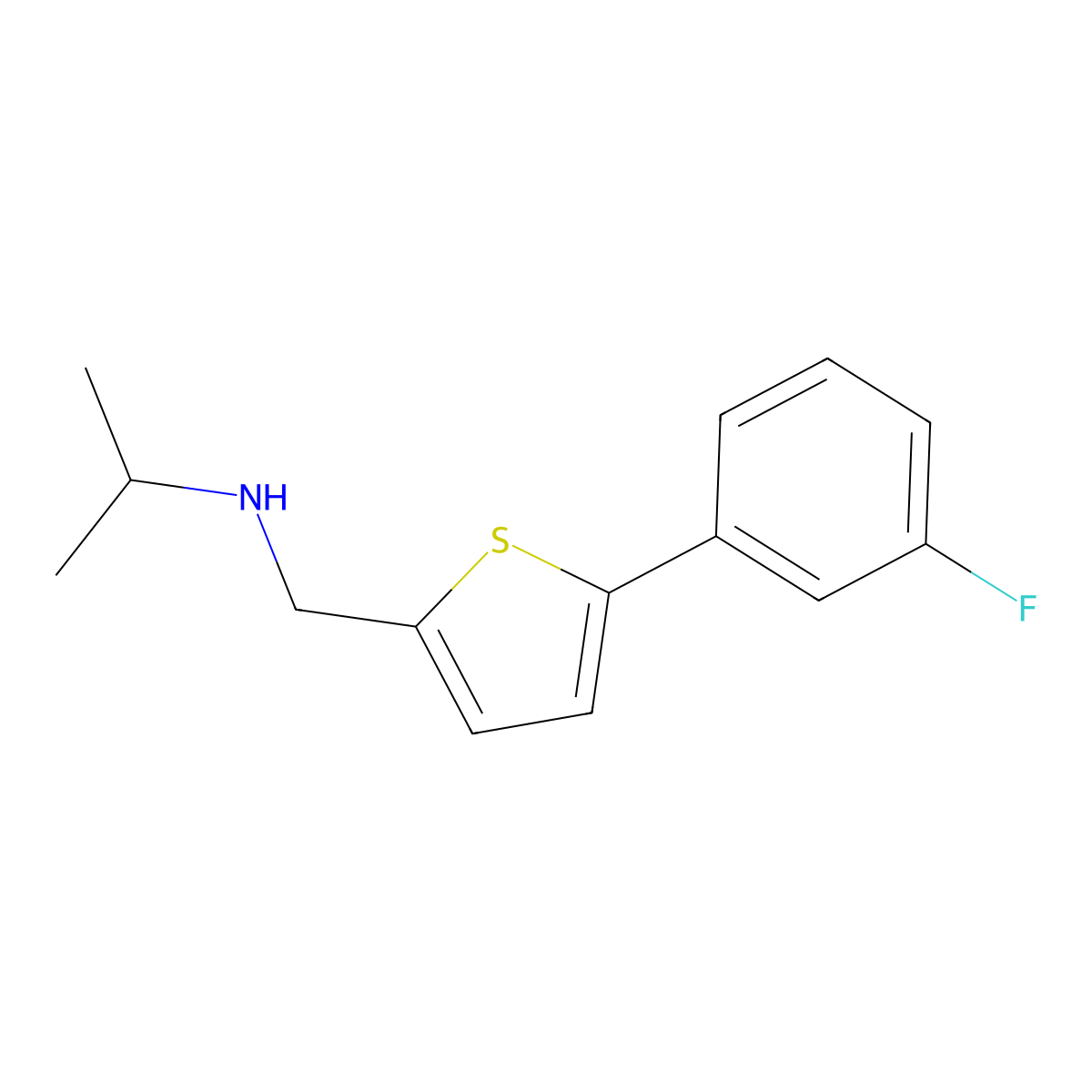 {[5-(3-Fluorophenyl)thiophen-2-yl]methyl}(propan-2-yl)amine molecular structure, CAS 1095144-13-0