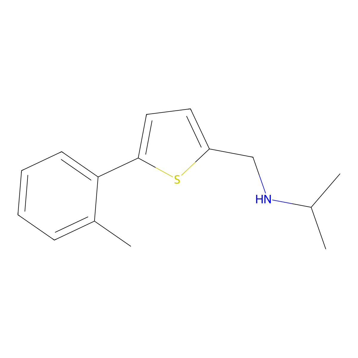 {[5-(2-Methylphenyl)thiophen-2-yl]methyl}(propan-2-yl)amine molecular structure, CAS 1095144-70-9