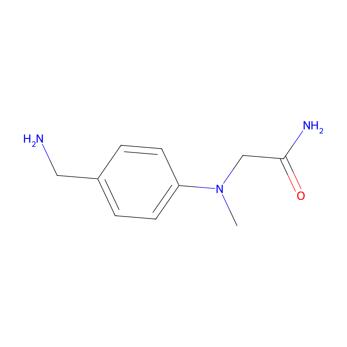 2-{[4-(Aminomethyl)phenyl](methyl)amino}acetamide molecular structure, CAS 1095147-37-7