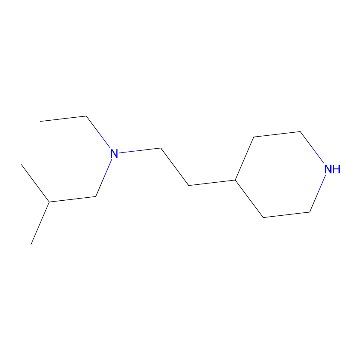 Ethyl(2-methylpropyl)[2-(piperidin-4-yl)ethyl]amine molecular structure, CAS 1095151-56-6