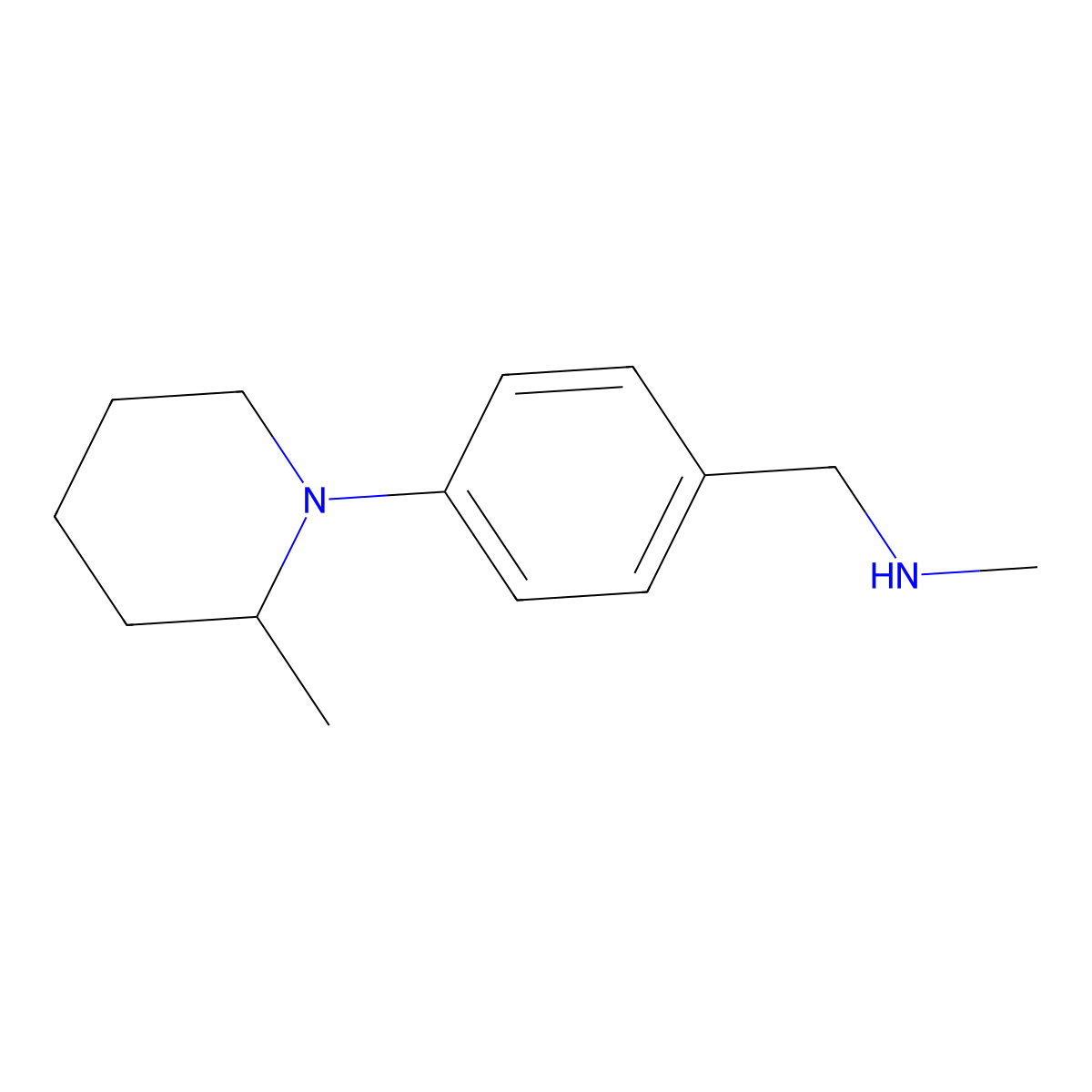 N-methyl-N-[4-(2-methylpiperidin-1-yl)benzyl]amine molecular structure, CAS 1095155-43-3