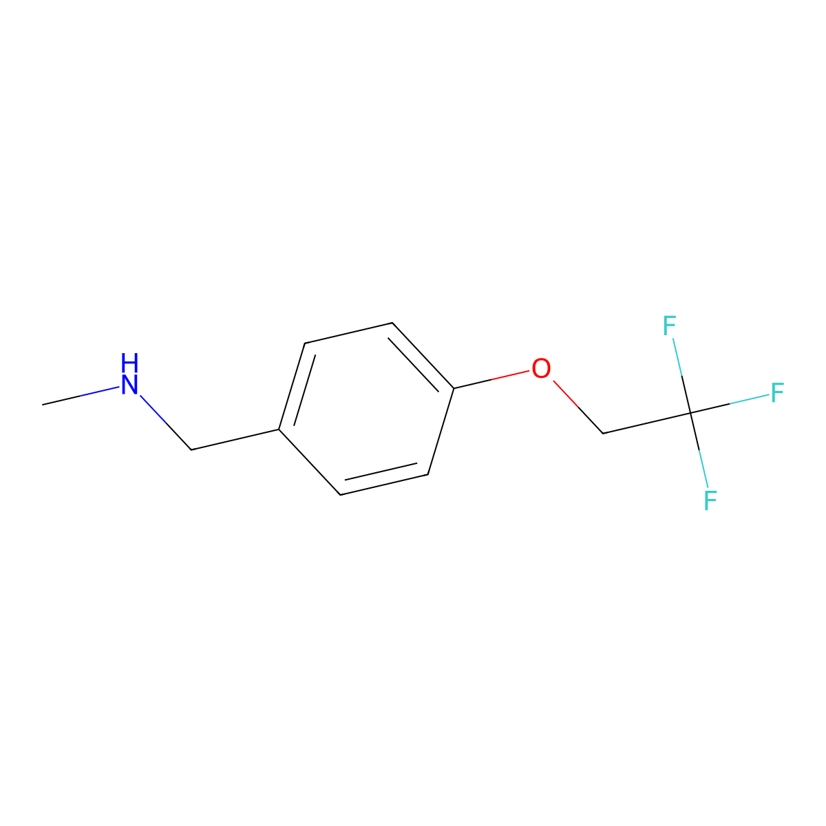 Methyl({[4-(2,2,2-trifluoroethoxy)phenyl]methyl})amine molecular structure, CAS 1095157-60-0
