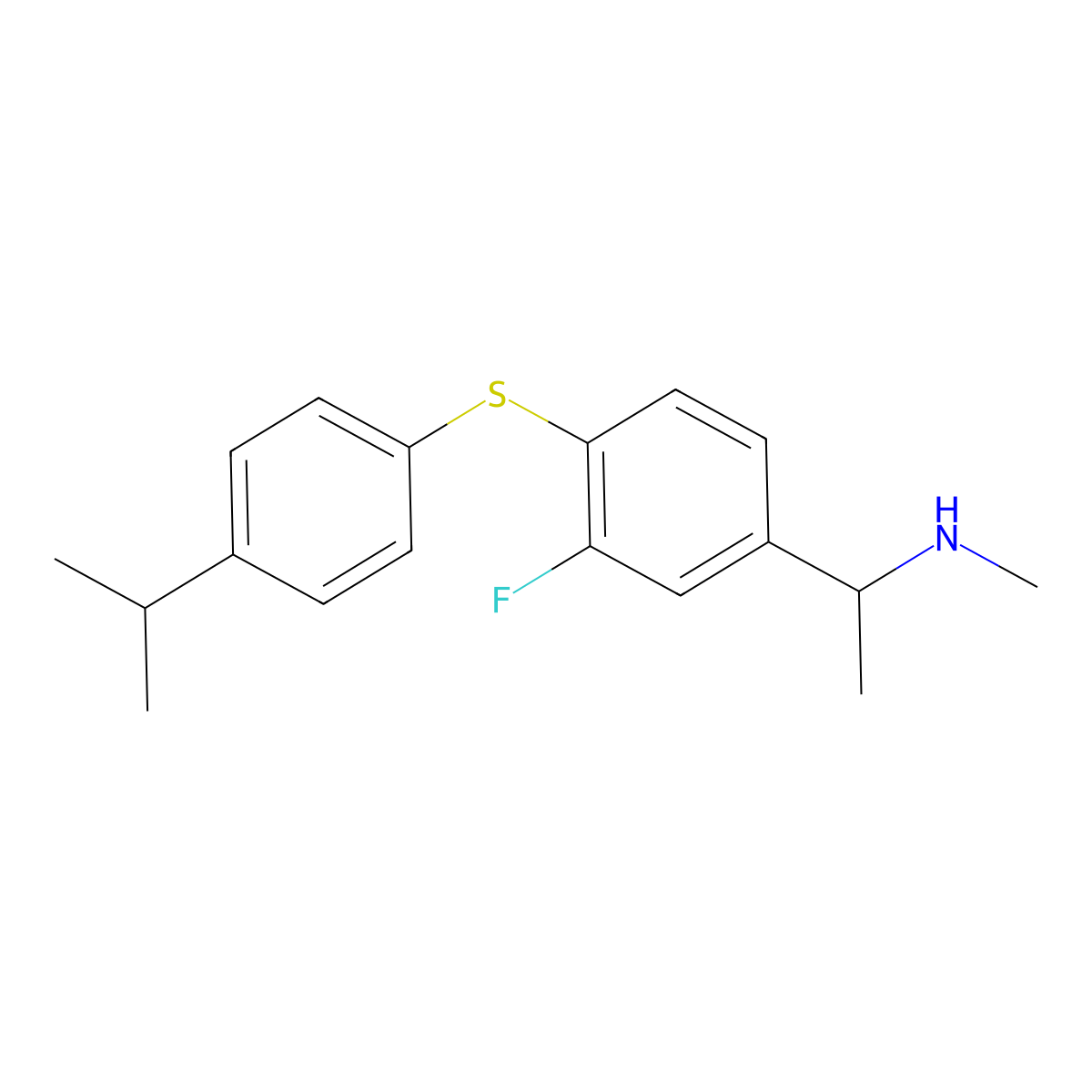 [1-(3-Fluoro-4-{[4-(propan-2-yl)phenyl]sulfanyl}phenyl)ethyl](methyl)amine molecular structure, CAS 1095162-26-7