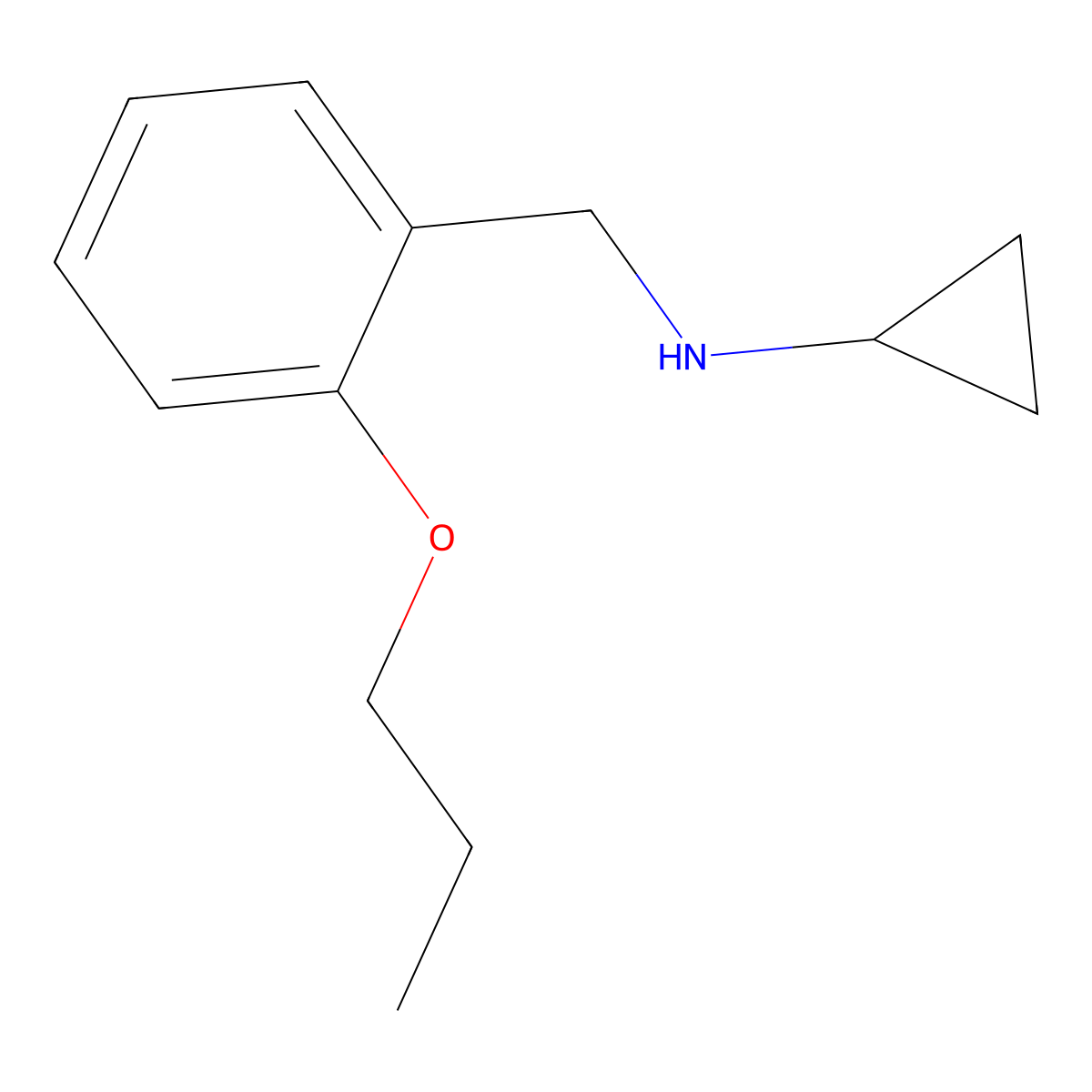 N-(2-propoxybenzyl)cyclopropanamine molecular structure, CAS 1095168-73-2