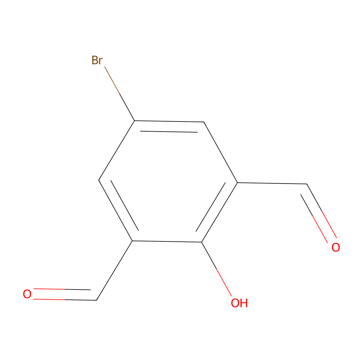 5-Bromo-2-hydroxybenzene-1,3-dicarbaldehyde molecular structure, CAS 109517-99-9