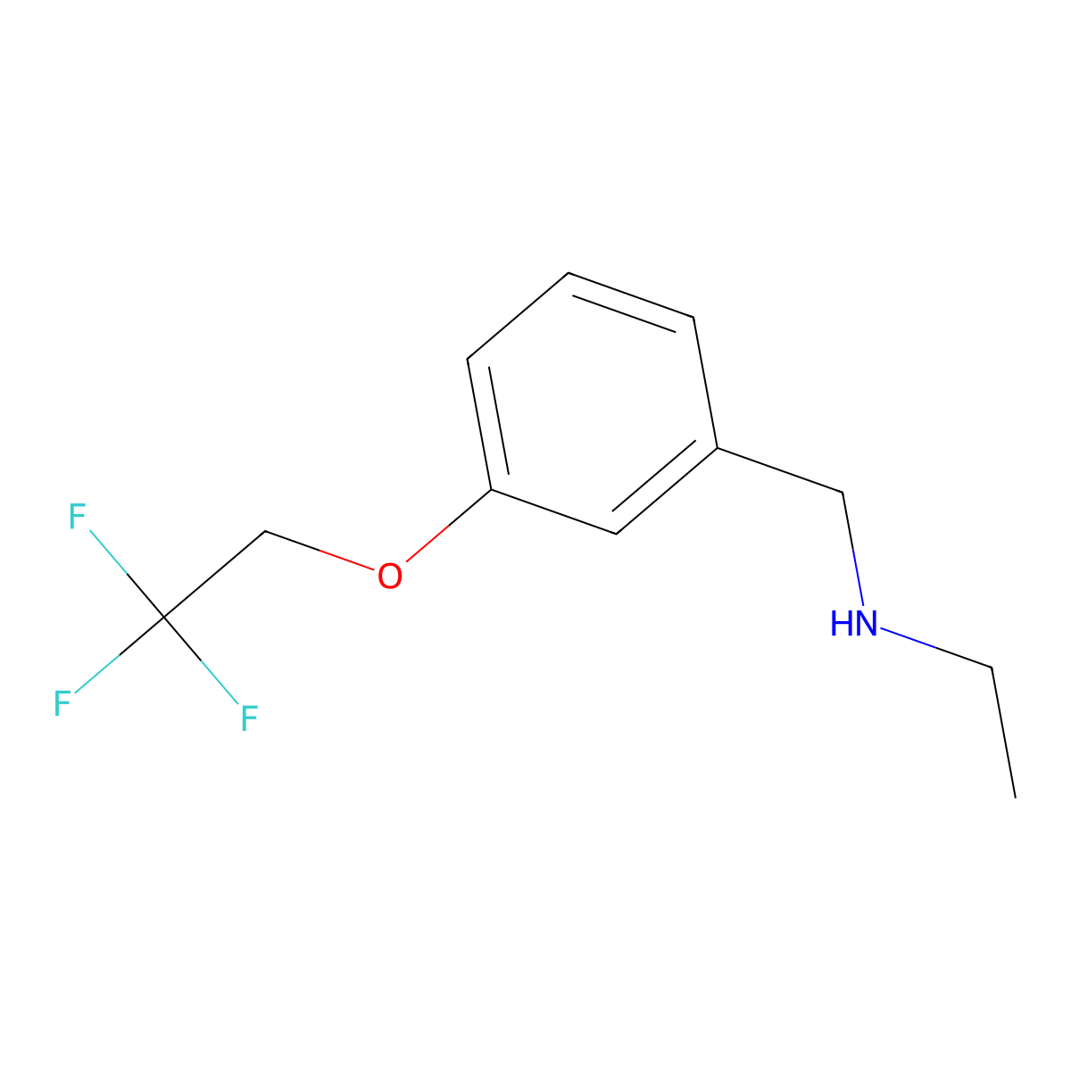 Ethyl[3-(2,2,2-trifluoroethoxy)benzyl]amine molecular structure, CAS 1095171-38-2