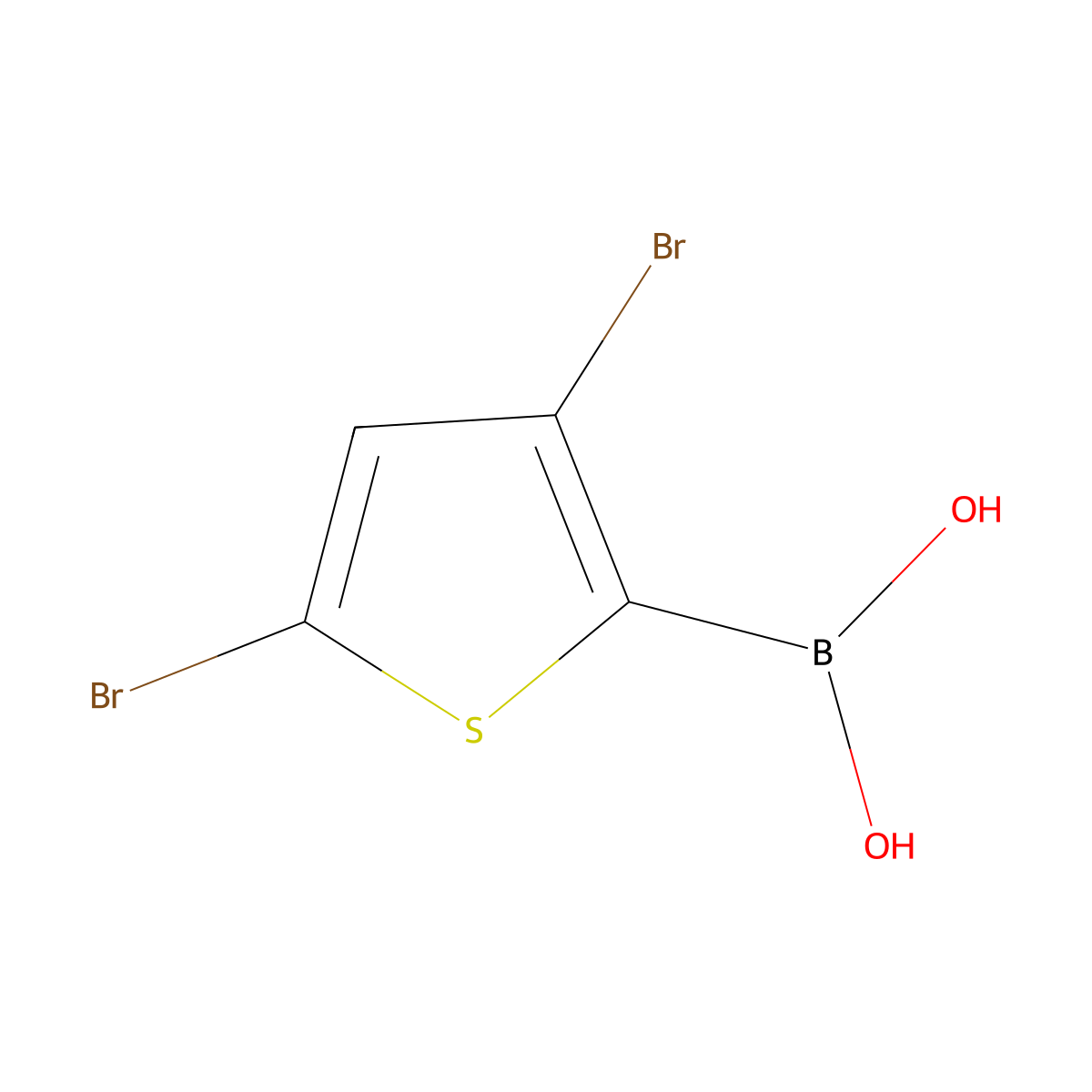 (3,5-Dibromothiophen-2-yl)boronic acid molecular structure, CAS 1095177-31-3