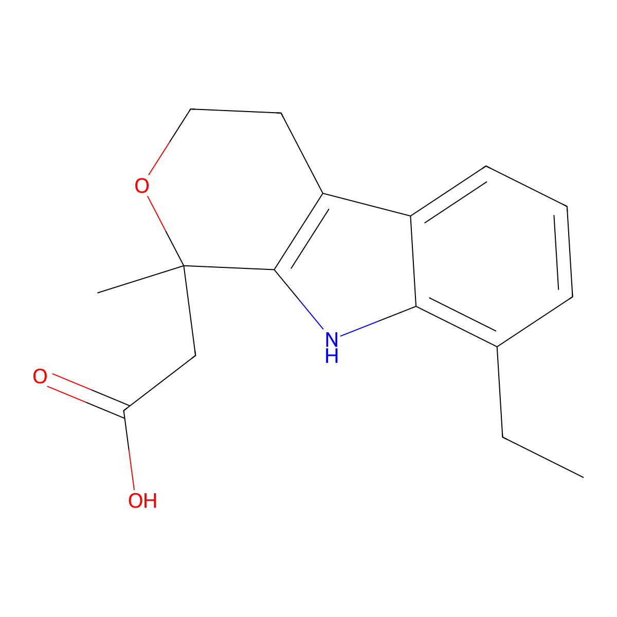 Desethyl methyl etodolac molecular structure, CAS 109518-47-0