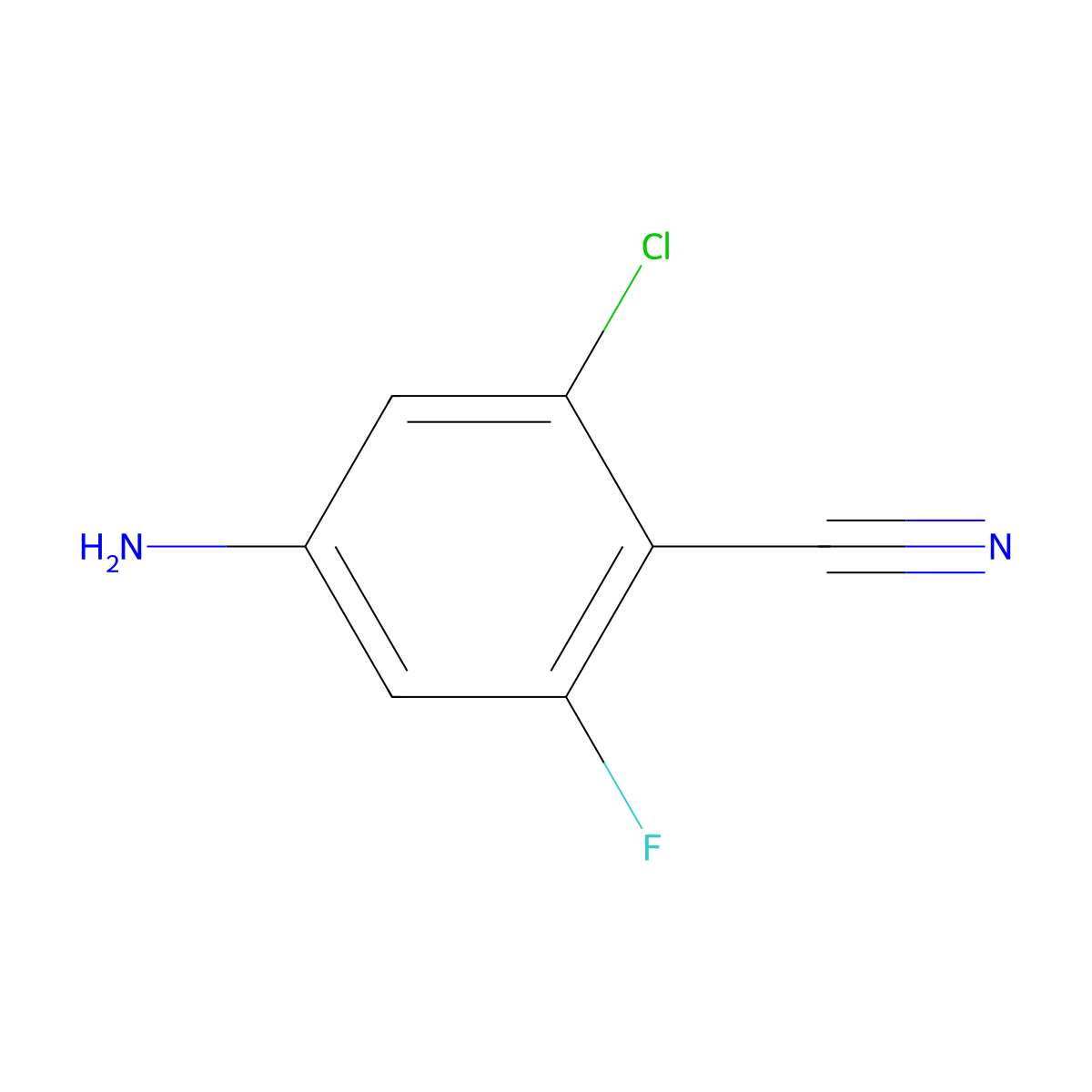 4-Amino-2-chloro-6-fluorobenzonitrile molecular structure, CAS 1095188-13-8
