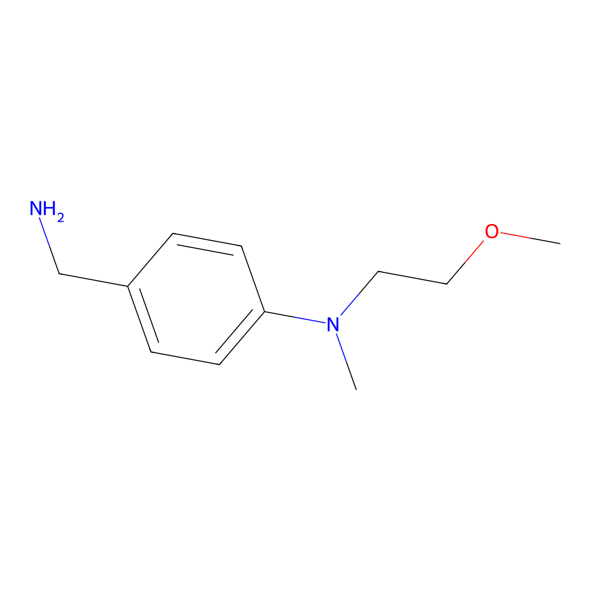4-(aminomethyl)-N-(2-methoxyethyl)-N-methylaniline molecular structure, CAS 1095188-62-7