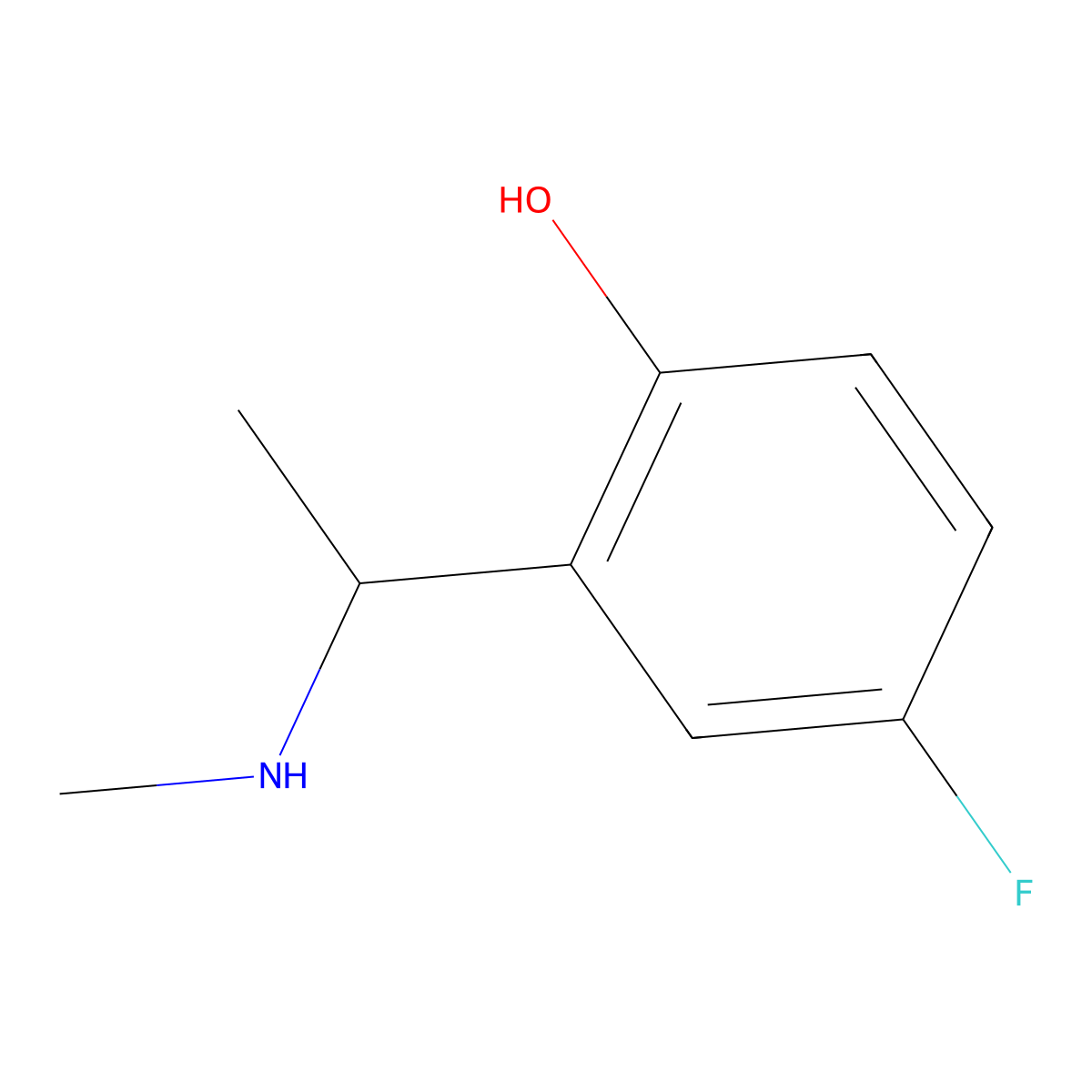4-Fluoro-2-(1-(methylamino)ethyl)phenol molecular structure, CAS 1095189-83-5