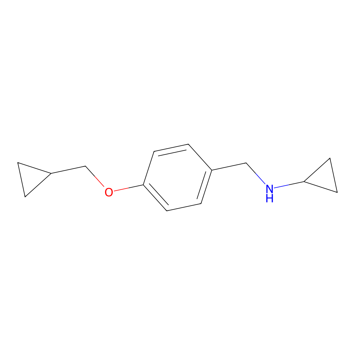 Cyclopropyl-(4-cyclopropylmethoxybenzyl)-amine molecular structure, CAS 1095215-91-0