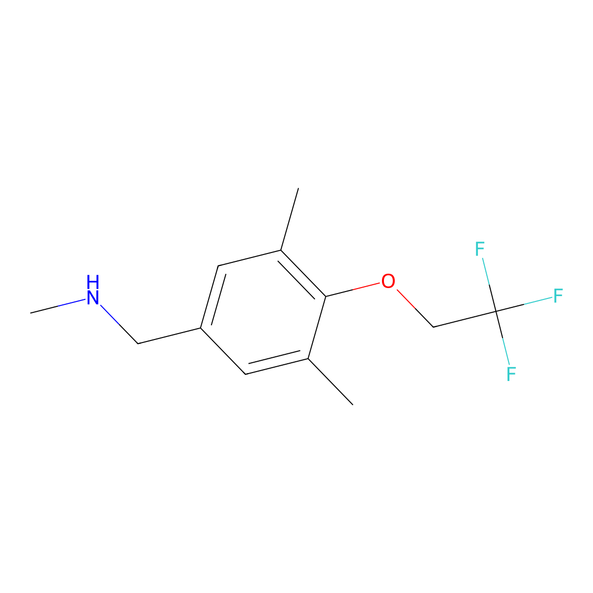 {[3,5-Dimethyl-4-(2,2,2-trifluoroethoxy)phenyl]methyl}(methyl)amine molecular structure, CAS 1095218-31-7