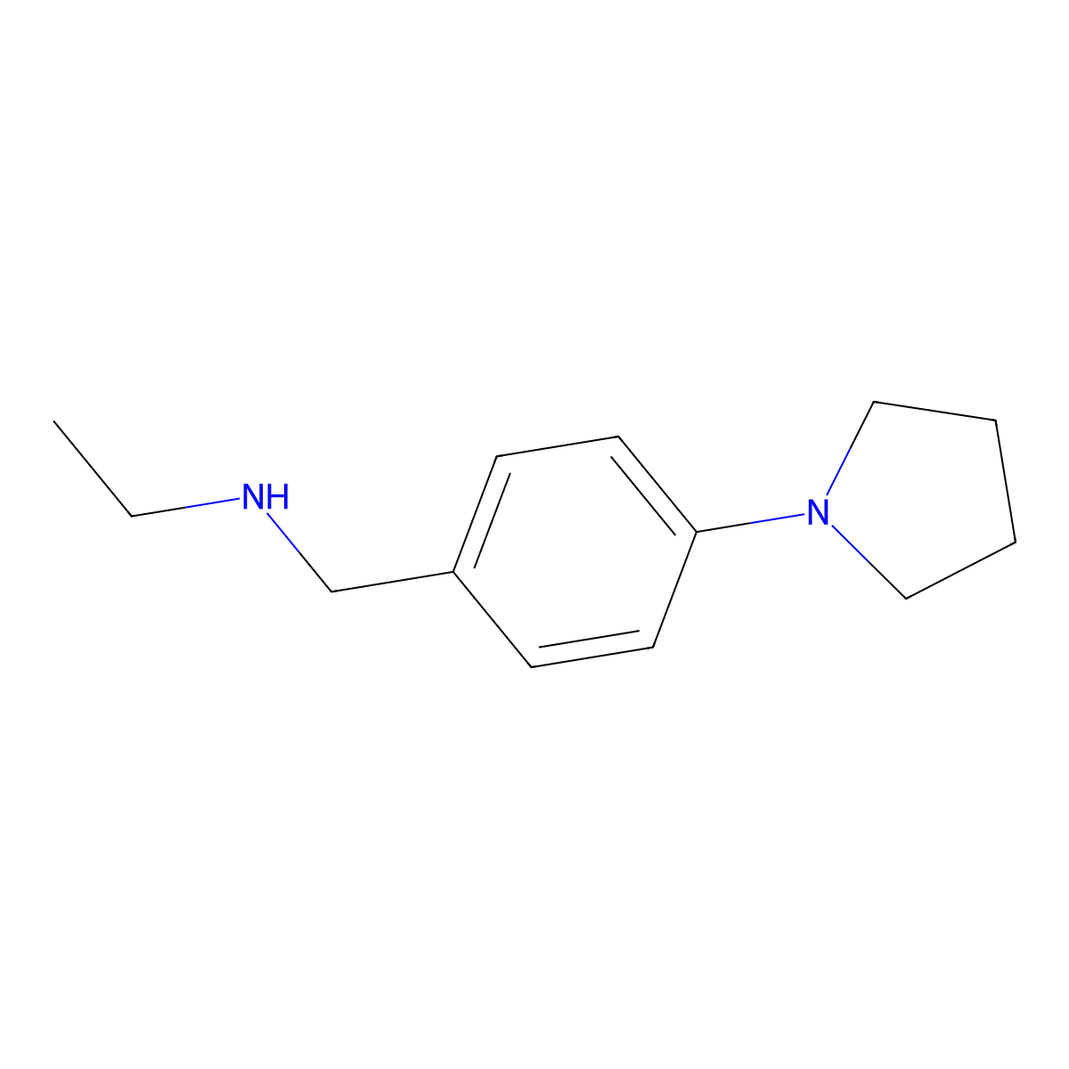 n-(4-(Pyrrolidin-1-yl)benzyl)ethanamine molecular structure, CAS 1095224-25-1