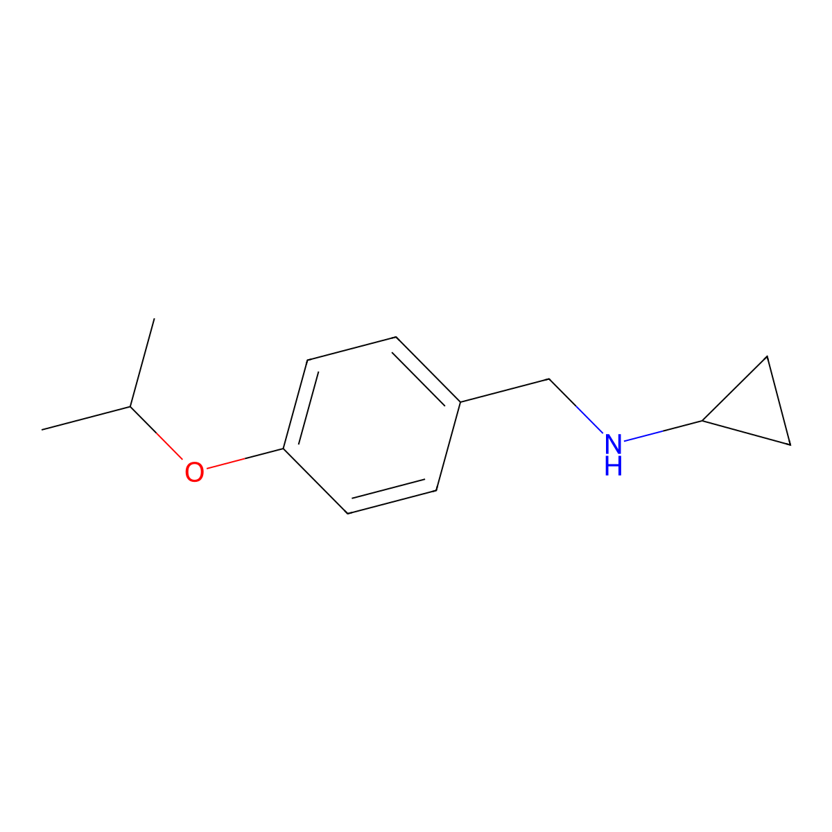 N-{[4-(propan-2-yloxy)phenyl]methyl}cyclopropanamine molecular structure, CAS 1095226-19-9