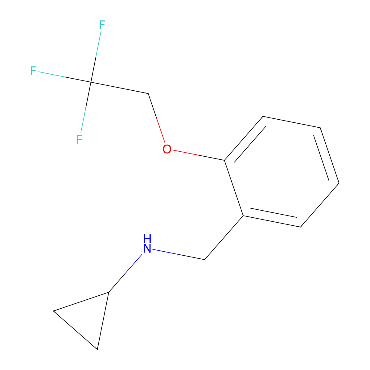 N-{[2-(2,2,2-trifluoroethoxy)phenyl]methyl}cyclopropanamine molecular structure, CAS 1095227-11-4