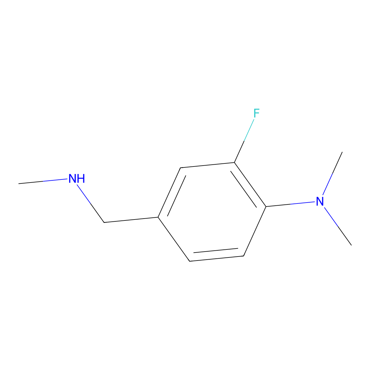 2-Fluoro-N,N-dimethyl-4-((methylamino)methyl)aniline molecular structure, CAS 1095231-82-5