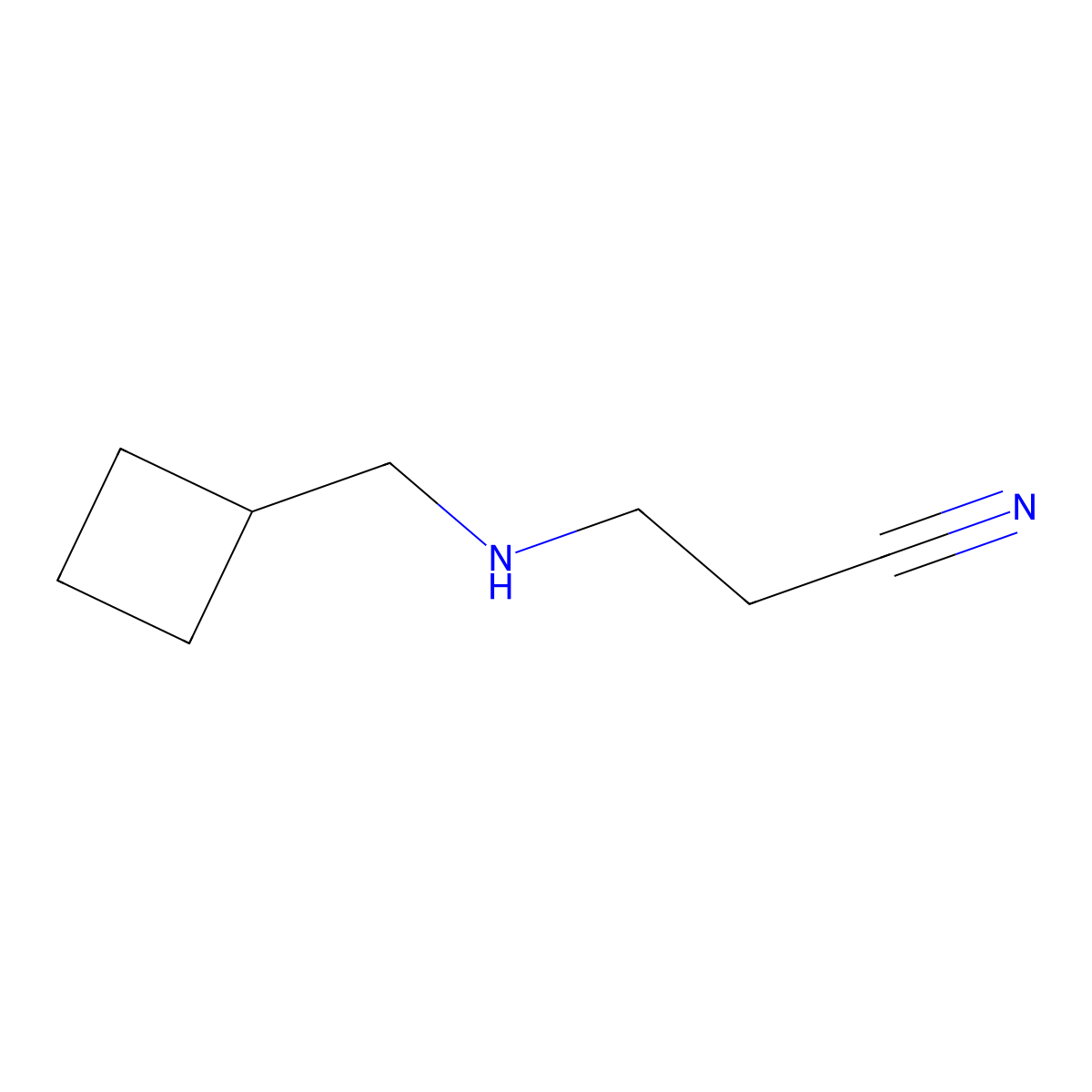 3-[(Cyclobutylmethyl)amino]propanenitrile molecular structure, CAS 1095242-13-9