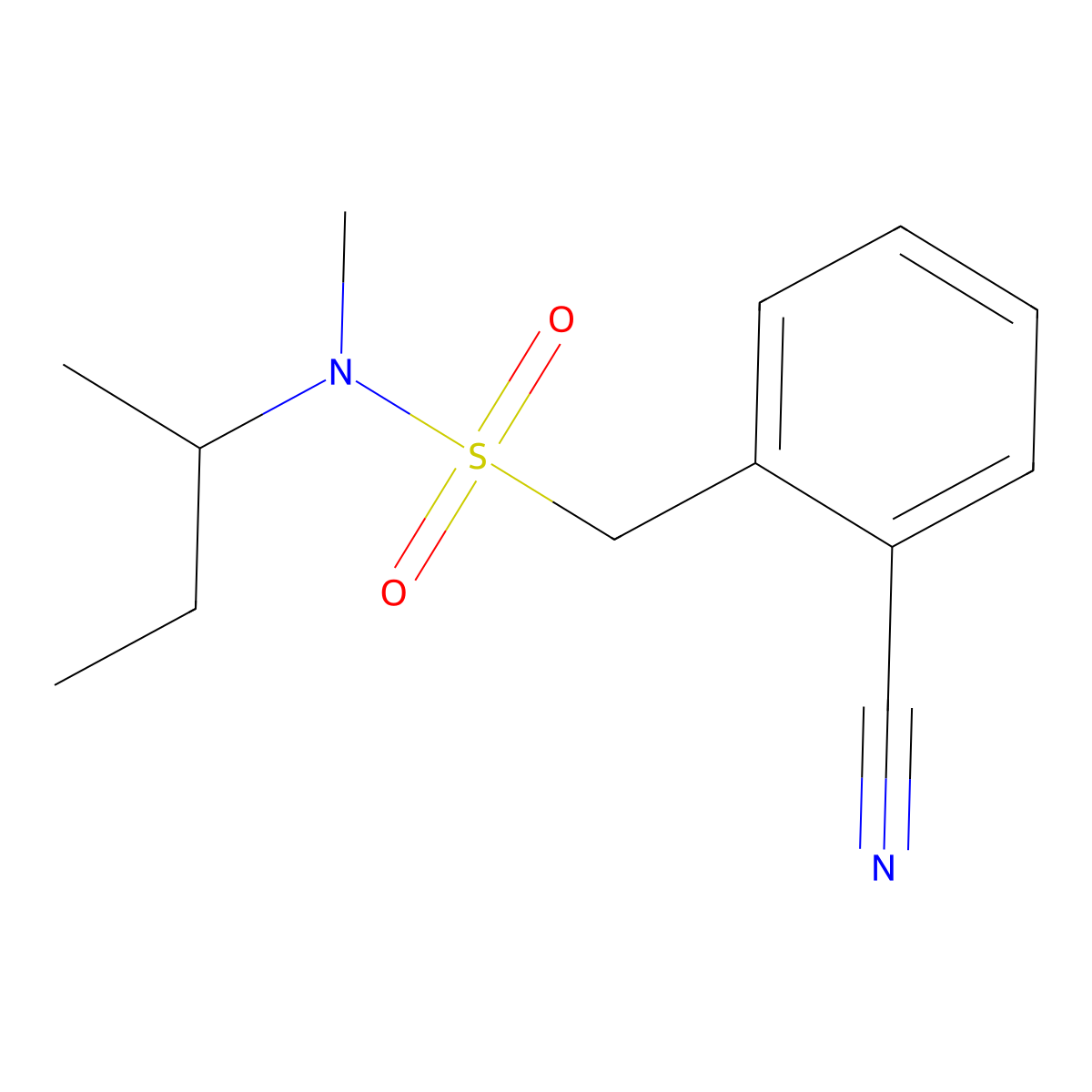 N-(butan-2-yl)-1-(2-cyanophenyl)-N-methylmethanesulfonamide molecular structure, CAS 1095245-34-3