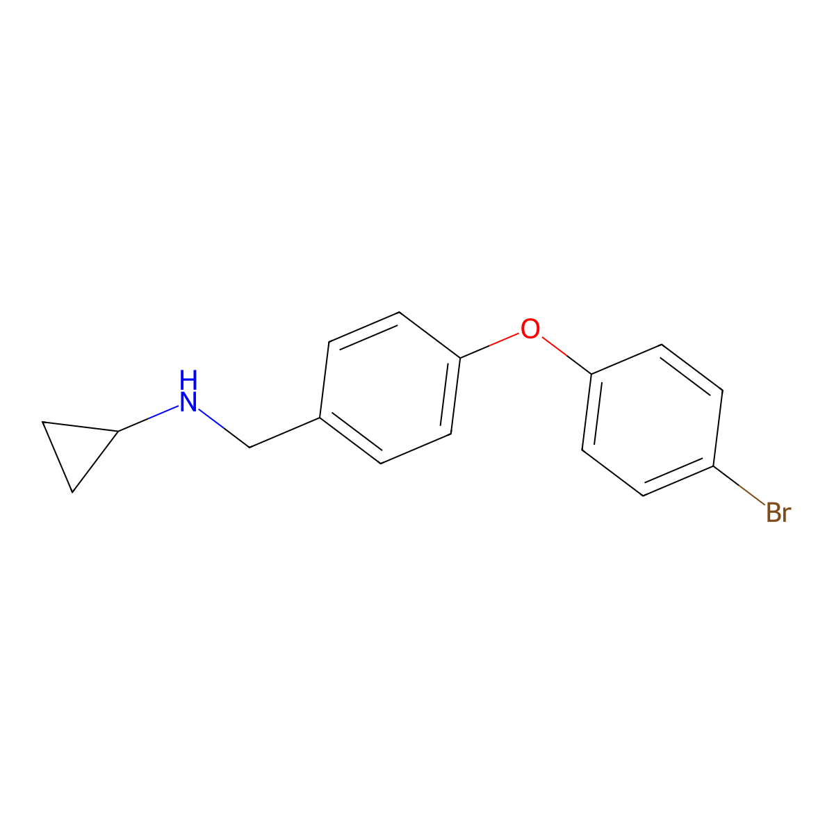 N-{[4-(4-bromophenoxy)phenyl]methyl}cyclopropanamine molecular structure, CAS 1095255-83-6