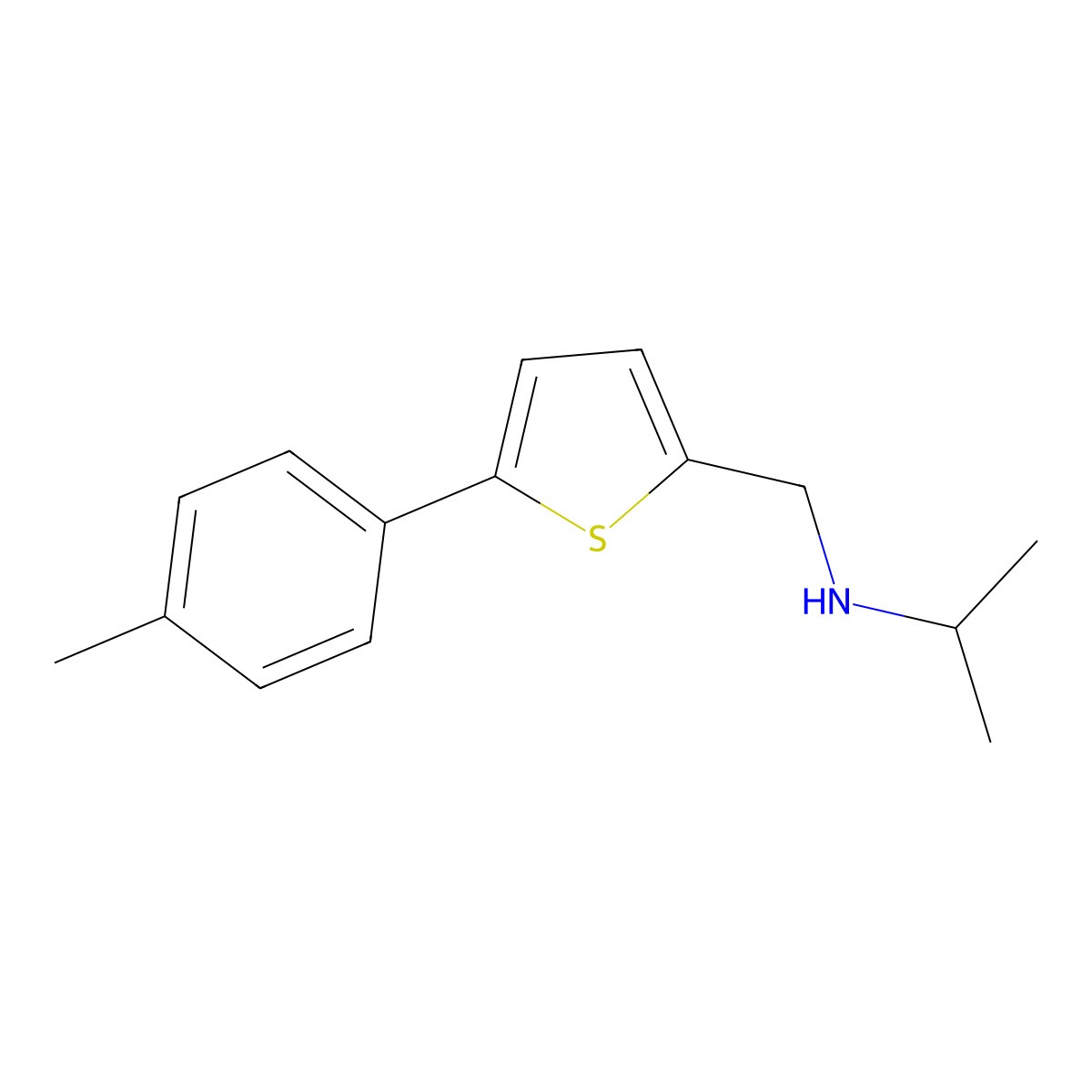 {[5-(4-Methylphenyl)thiophen-2-yl]methyl}(propan-2-yl)amine molecular structure, CAS 1095262-74-0