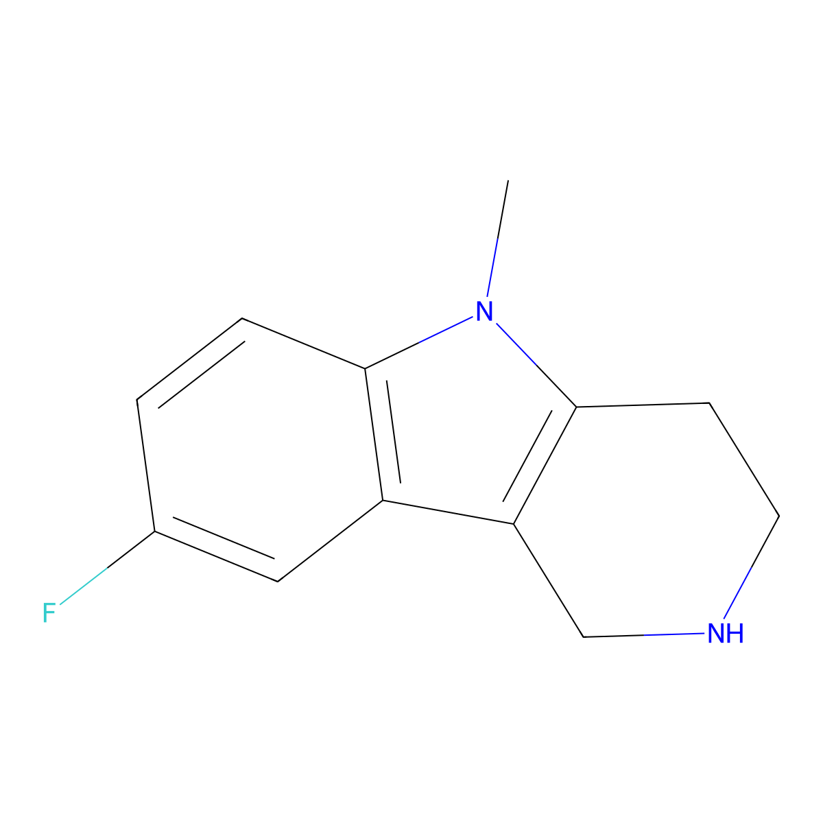 8-Fluoro-5-methyl-2,3,4,5-tetrahydro-1h-pyrido[4,3-b]indole molecular structure, CAS 1095263-80-1