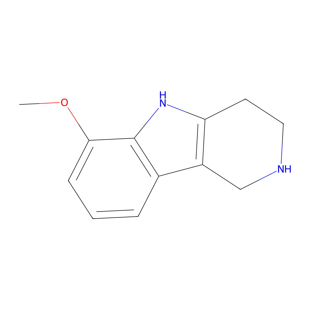 6-methoxy-2,3,4,5-tetrahydro-1H-pyrido[4,3-b]indole molecular structure, CAS 1095263-93-6