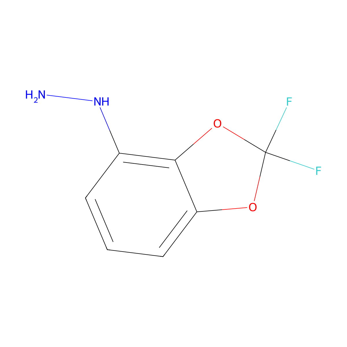 (2,2-Difluoro-benzo[1,3]dioxol-4-yl)hydrazine molecular structure, CAS 1095264-47-3