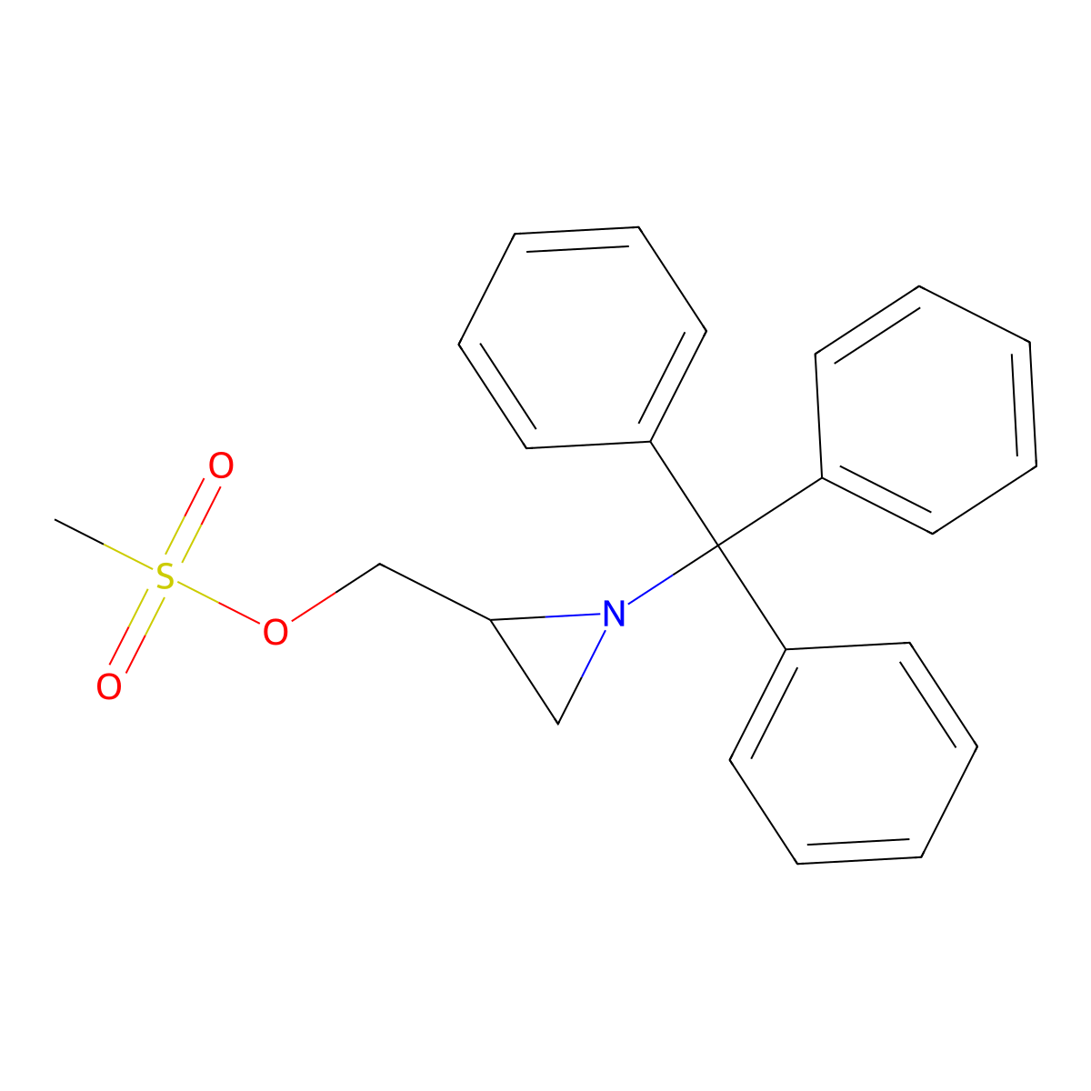 [(2S)-1-(triphenylmethyl)aziridin-2-yl]methyl methanesulfonate molecular structure, CAS 1095273-25-8