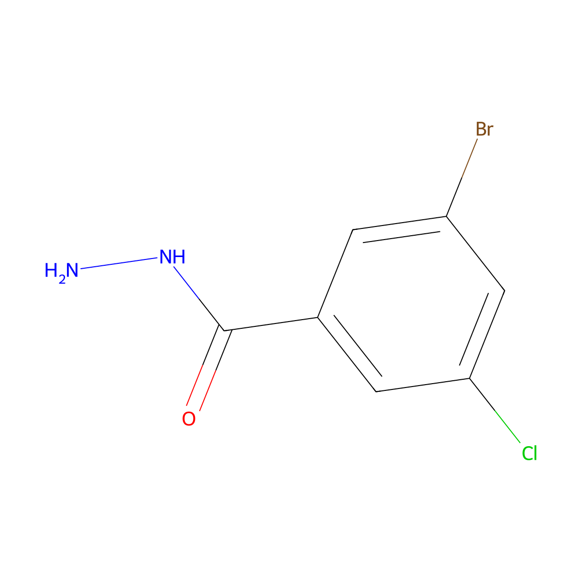 3-Bromo-5-chlorobenzohydrazide molecular structure, CAS 1095274-56-8