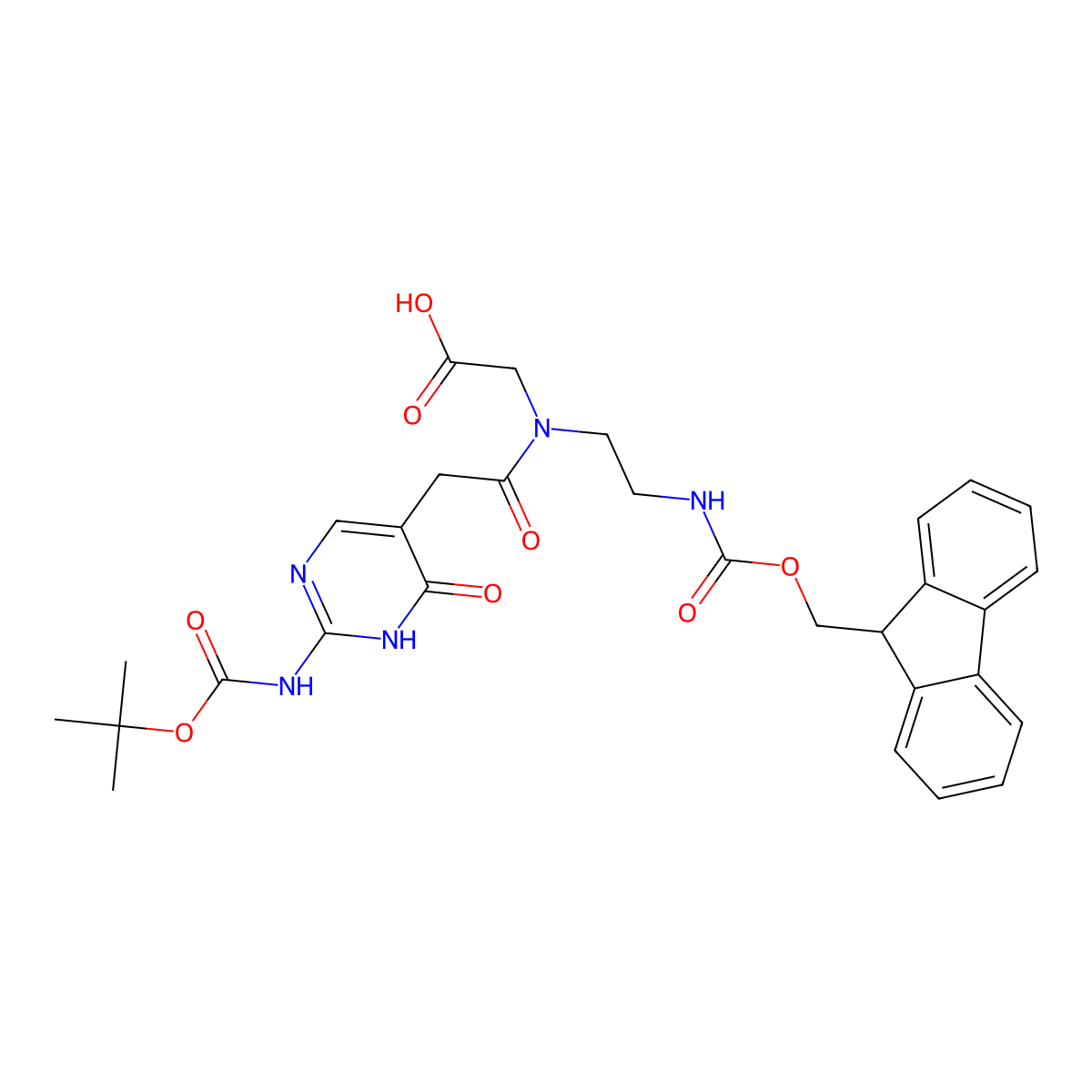 Fmoc-PNA-J(Boc)-OH molecular structure, CAS 1095275-70-9