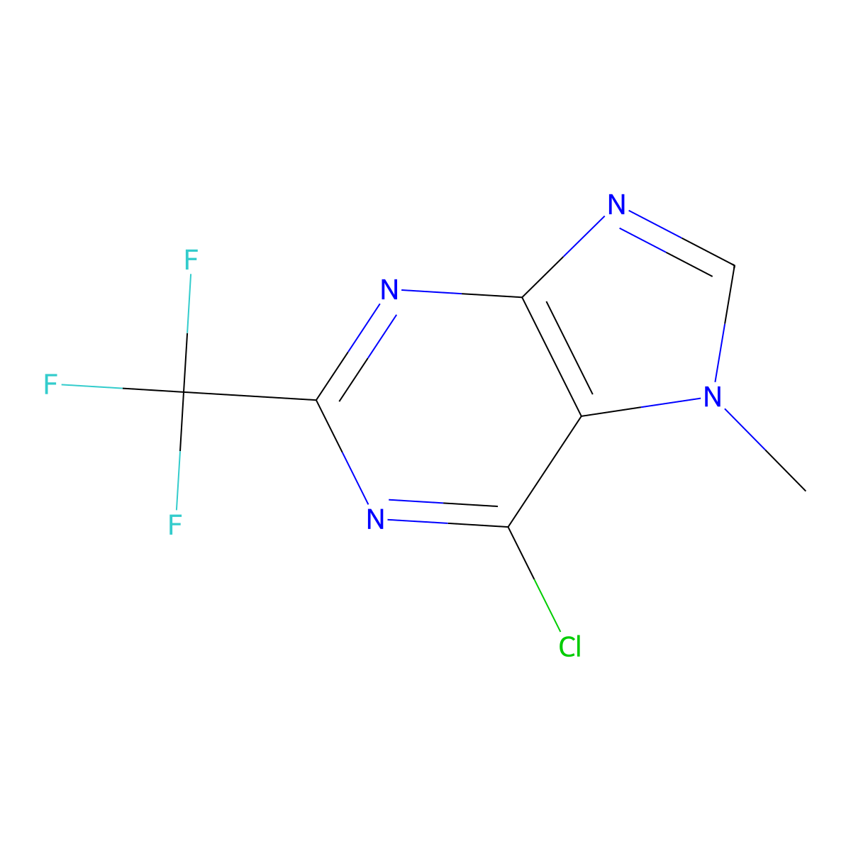 6-Chloro-7-methyl-2-(trifluoromethyl)-7H-purine molecular structure, CAS 1095281-91-6