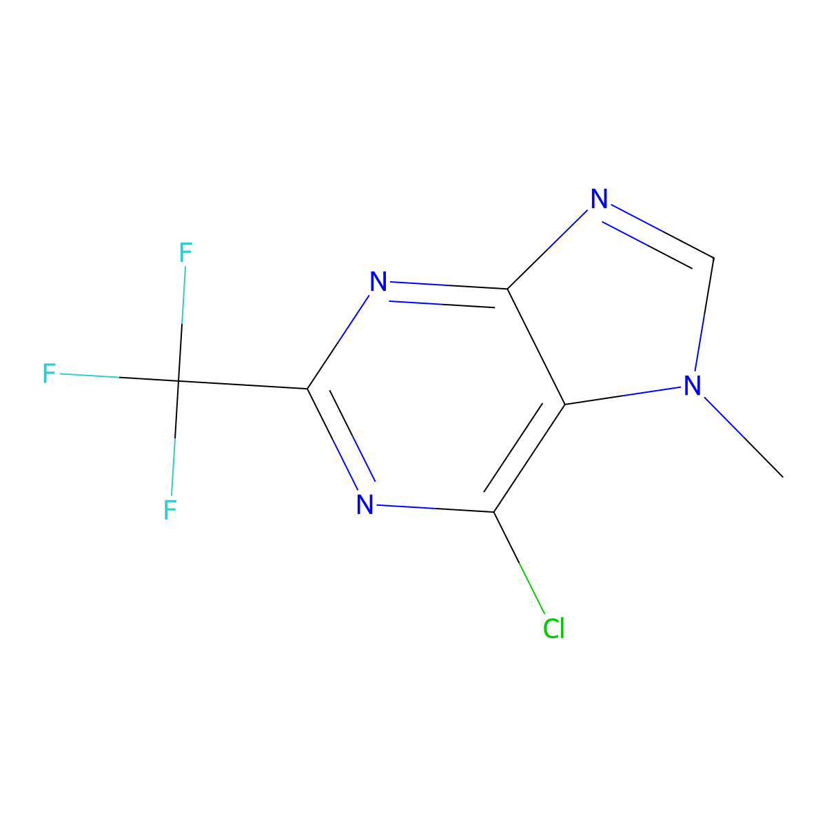 6-Chloro-7-methyl-2-(trifluoromethyl)-7H-purine molecular structure, CAS 1095281-91-6