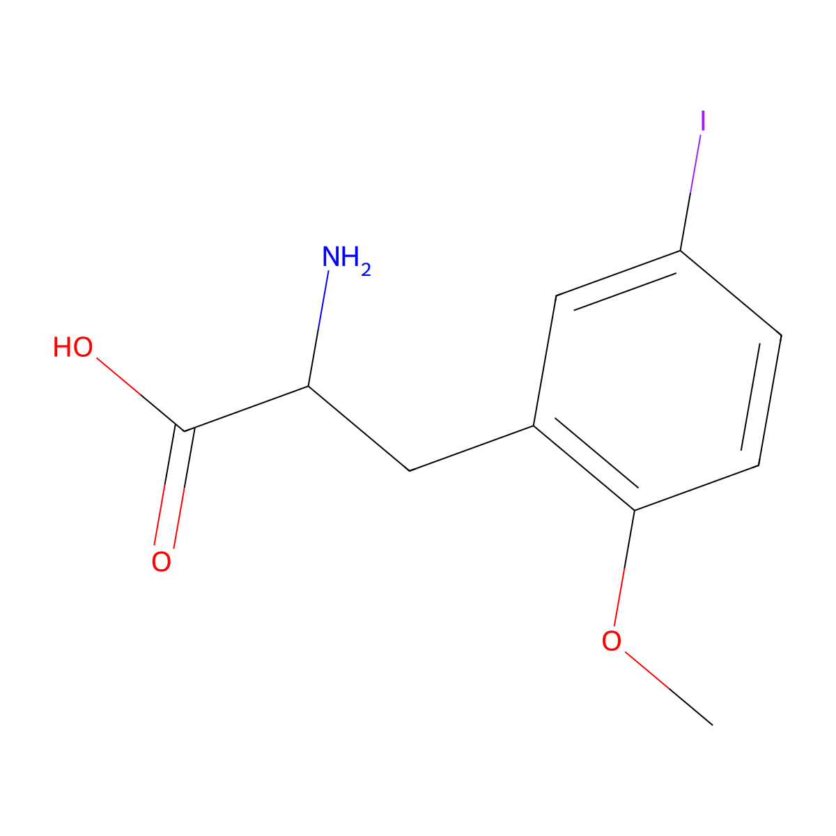 (2S)-2-amino-3-(5-iodo-2-methoxyphenyl)propanoic acid molecular structure, CAS 1095314-87-6