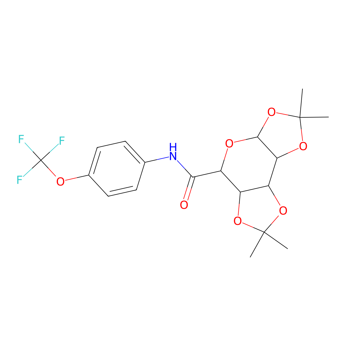4,4,11,11-tetramethyl-N-[4-(trifluoromethoxy)phenyl]-3,5,7,10,12-pentaoxatricyclo[7.3.0.0^{2,6}]dodecane-8-carboxamide molecular structure, CAS 1095321-41-7