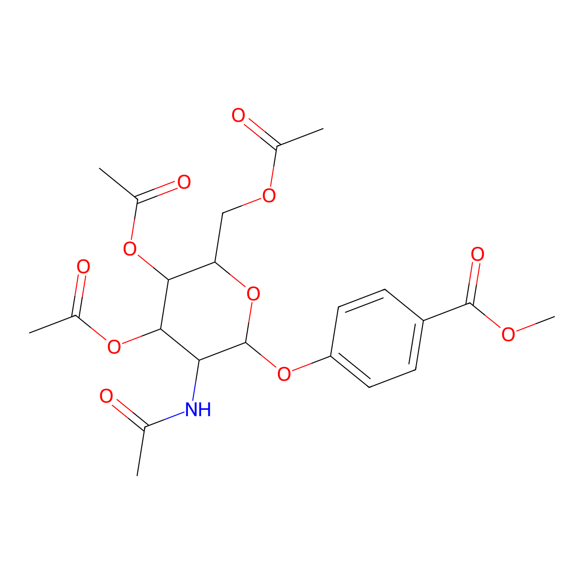 Methyl 4-[3-acetamido-4,5-diacetyloxy-6-(acetyloxymethyl)oxan-2-yl]oxybenzoate molecular structure, CAS 1095321-81-5