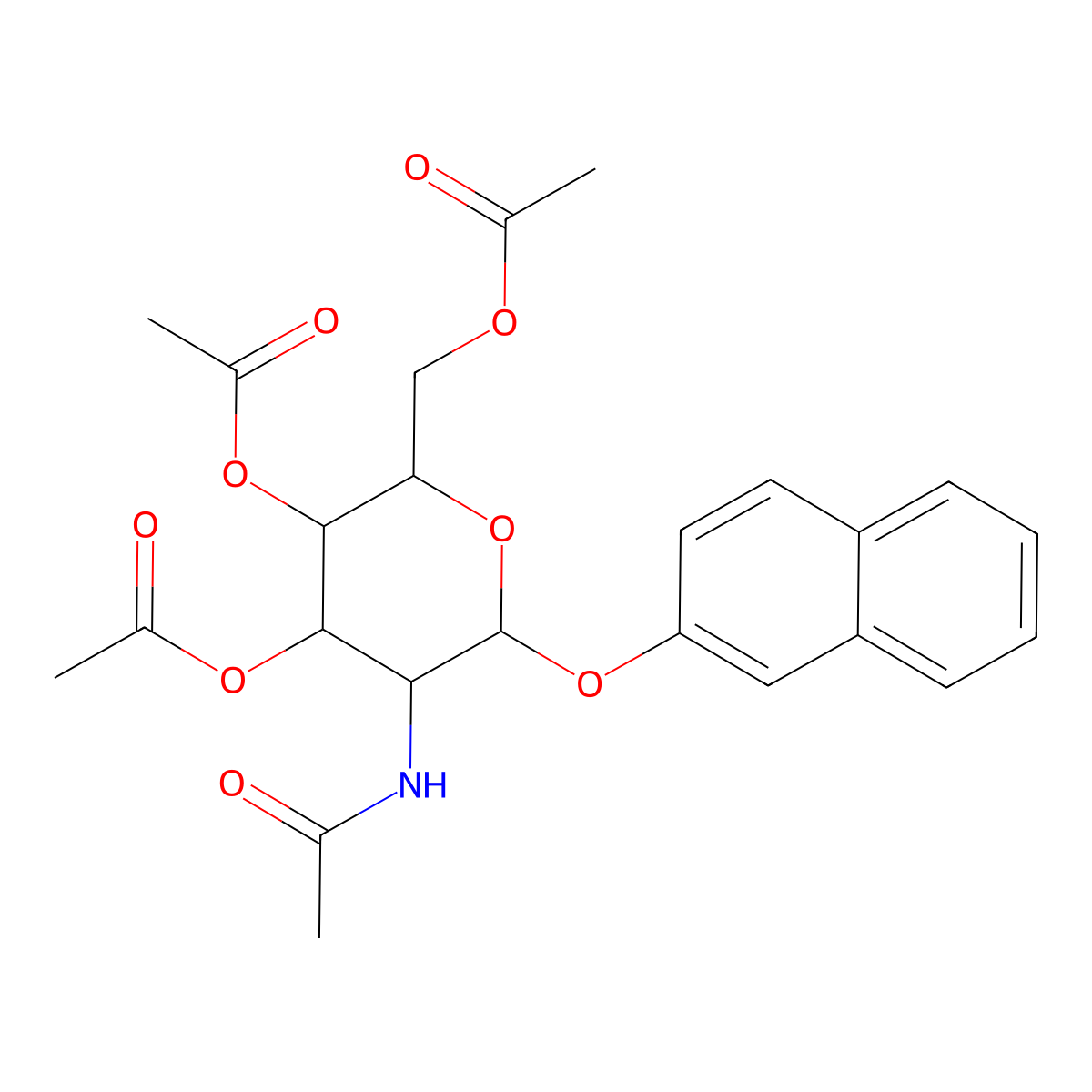 (5-Acetamido-3,4-diacetyloxy-6-naphthalen-2-yloxyoxan-2-yl)methyl acetate molecular structure, CAS 1095323-45-7