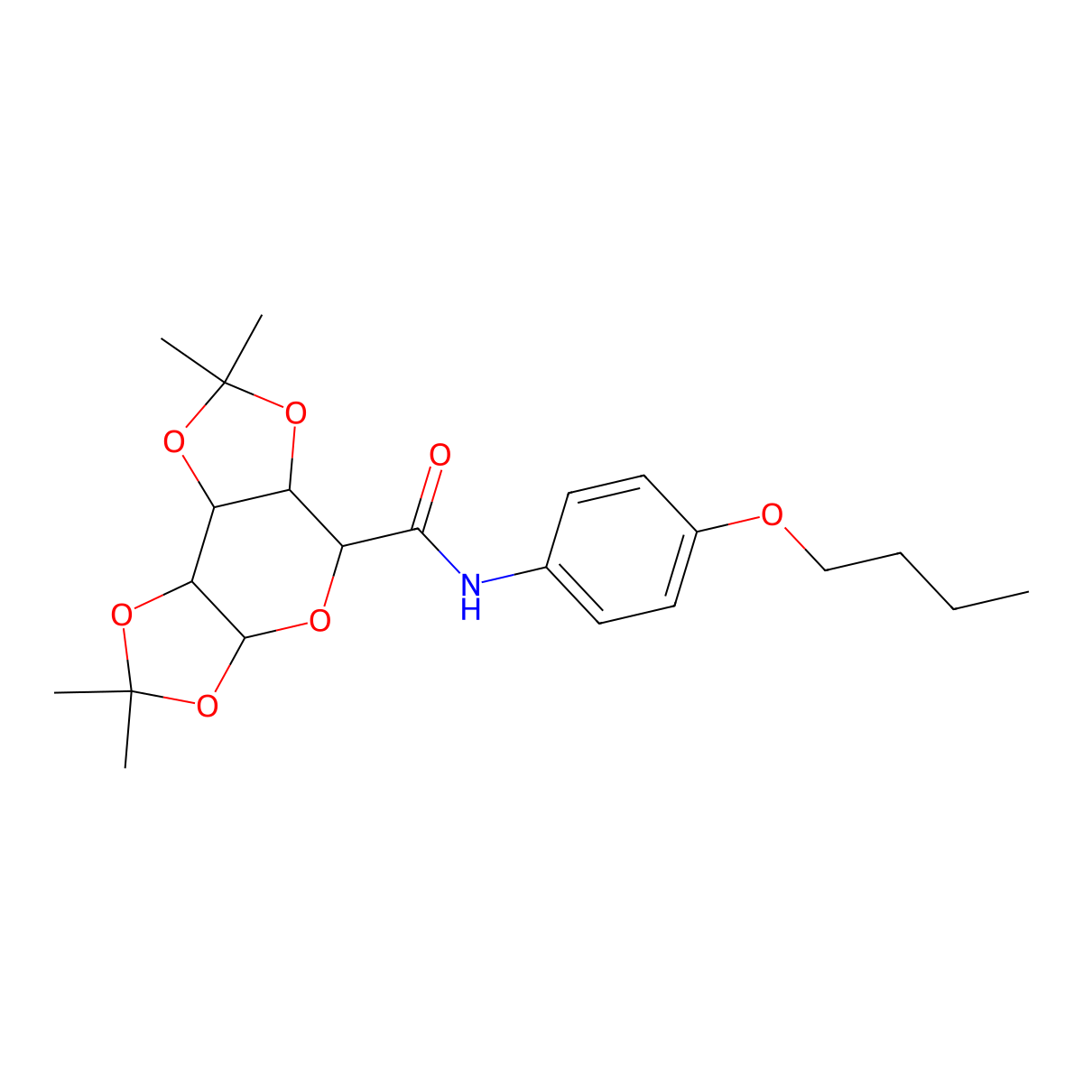 N-(4-butoxyphenyl)-4,4,11,11-tetramethyl-3,5,7,10,12-pentaoxatricyclo[7.3.0.0^{2,6}]dodecane-8-carboxamide molecular structure, CAS 1095323-50-4